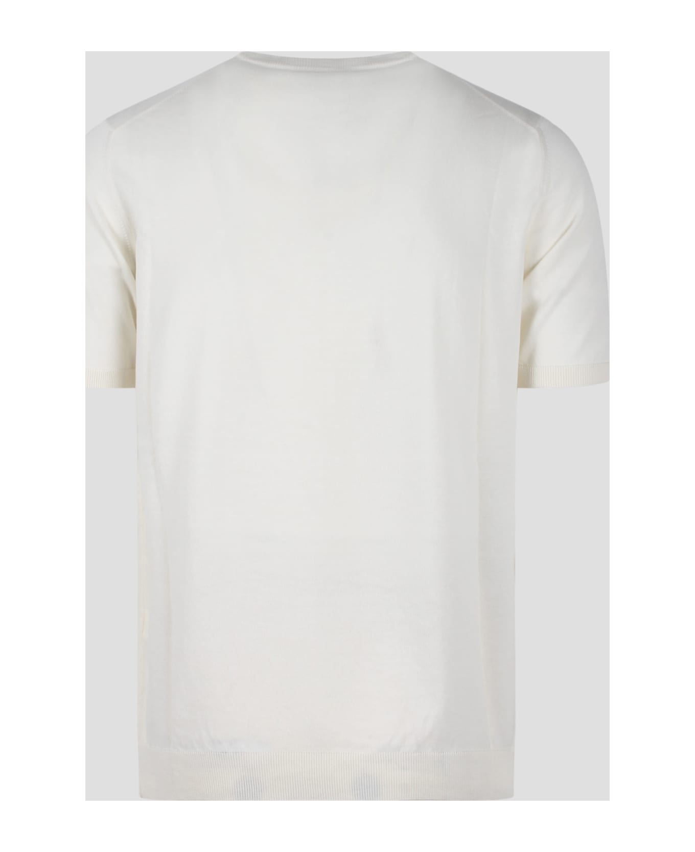 Roberto Collina Cotton Knit Short Sleeve Sweater - White
