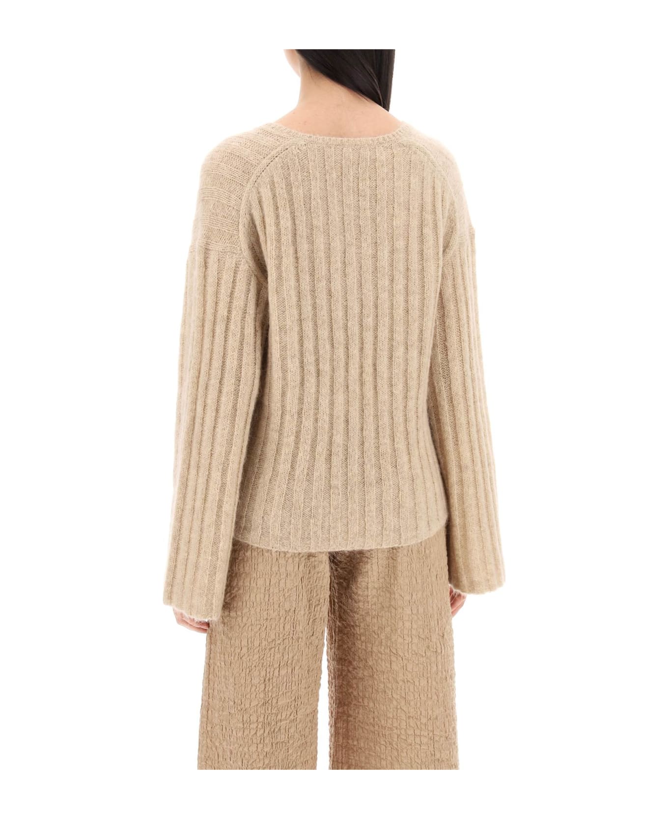 By Malene Birger Cimone Sweater In Flat-ribbed Knit - T Twill Beige