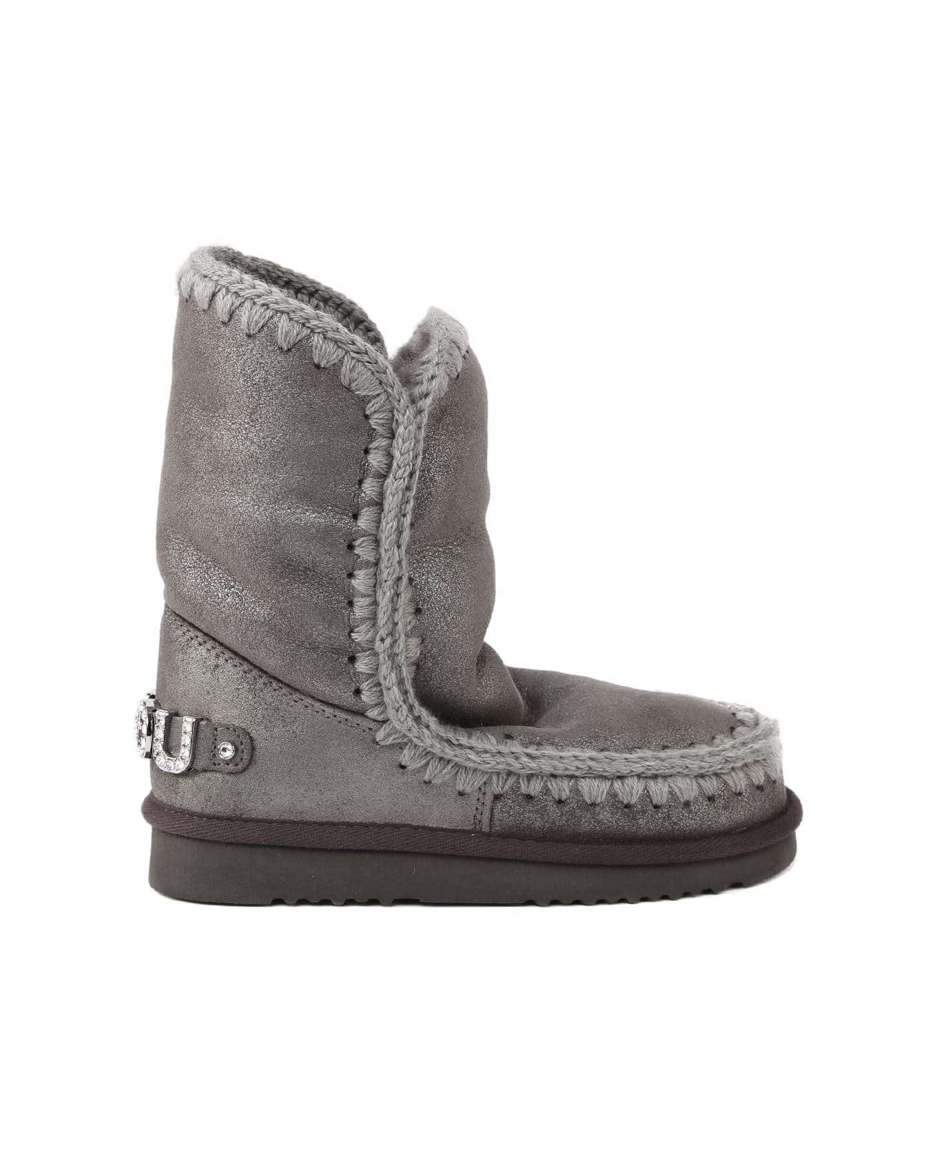 Mou Eskimo 24 Rhinestones Logo Boots - Grey