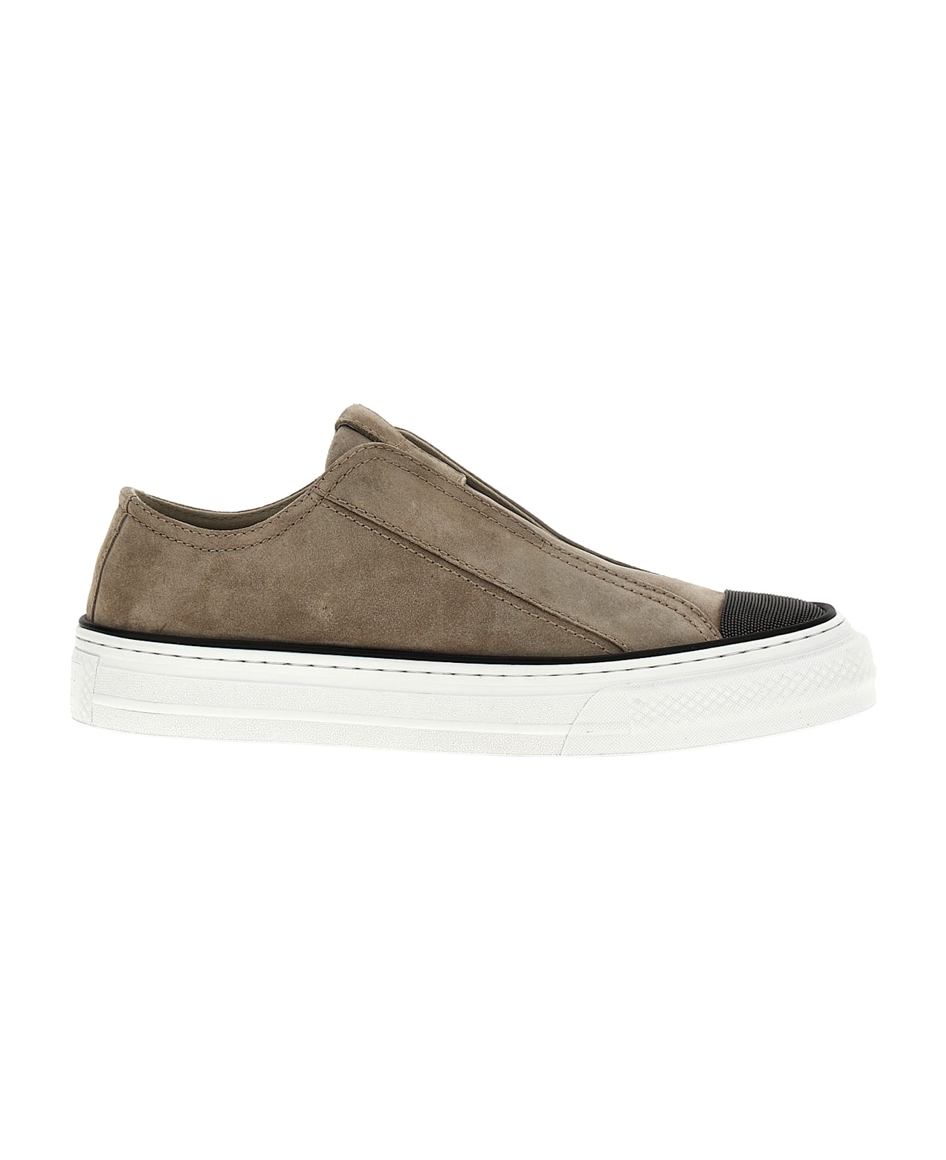 Brunello Cucinelli 'precious Toe' Sneakers - Beige