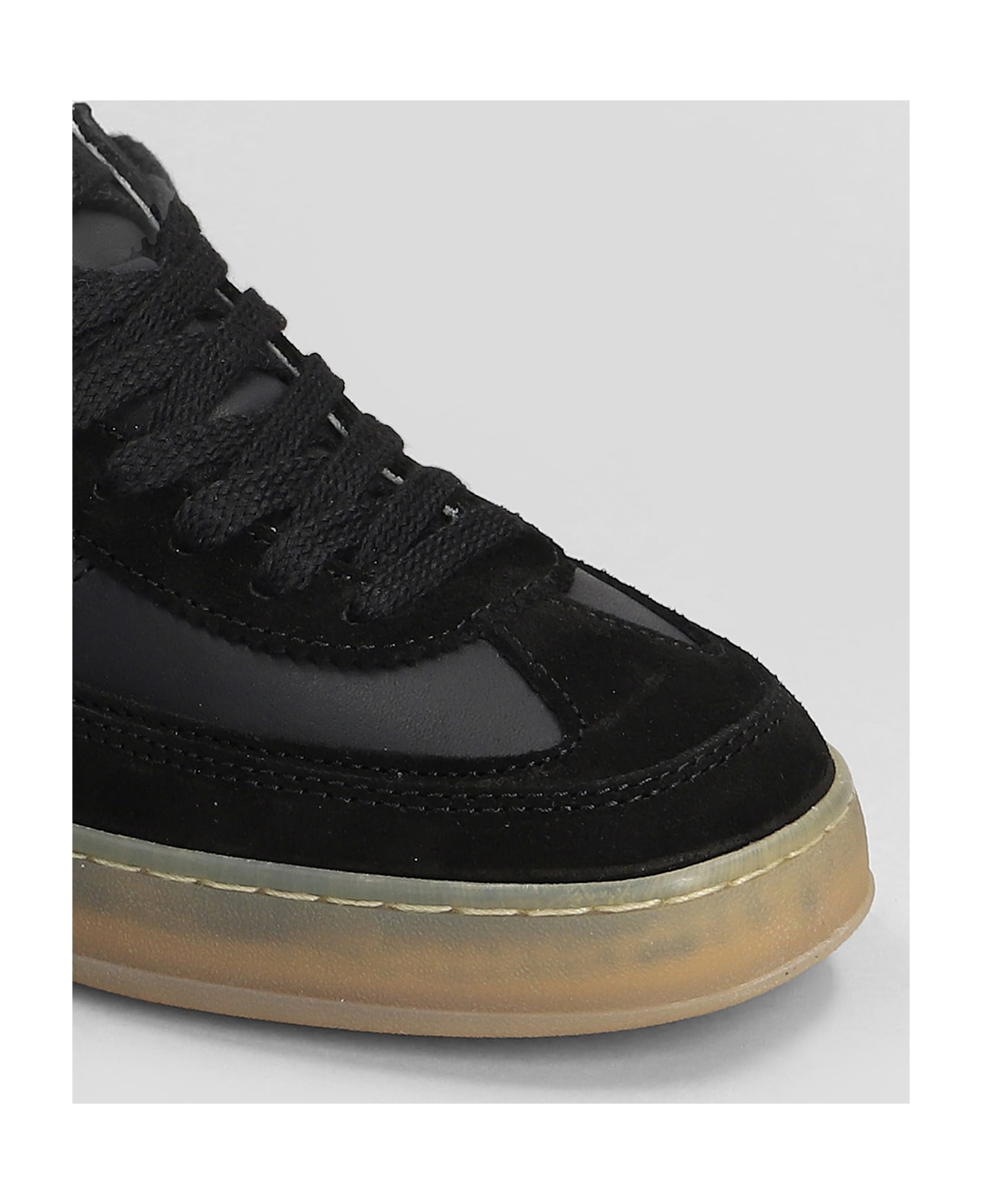 D.A.T.E. Sporty Sneakers In Black Suede And Leather - black