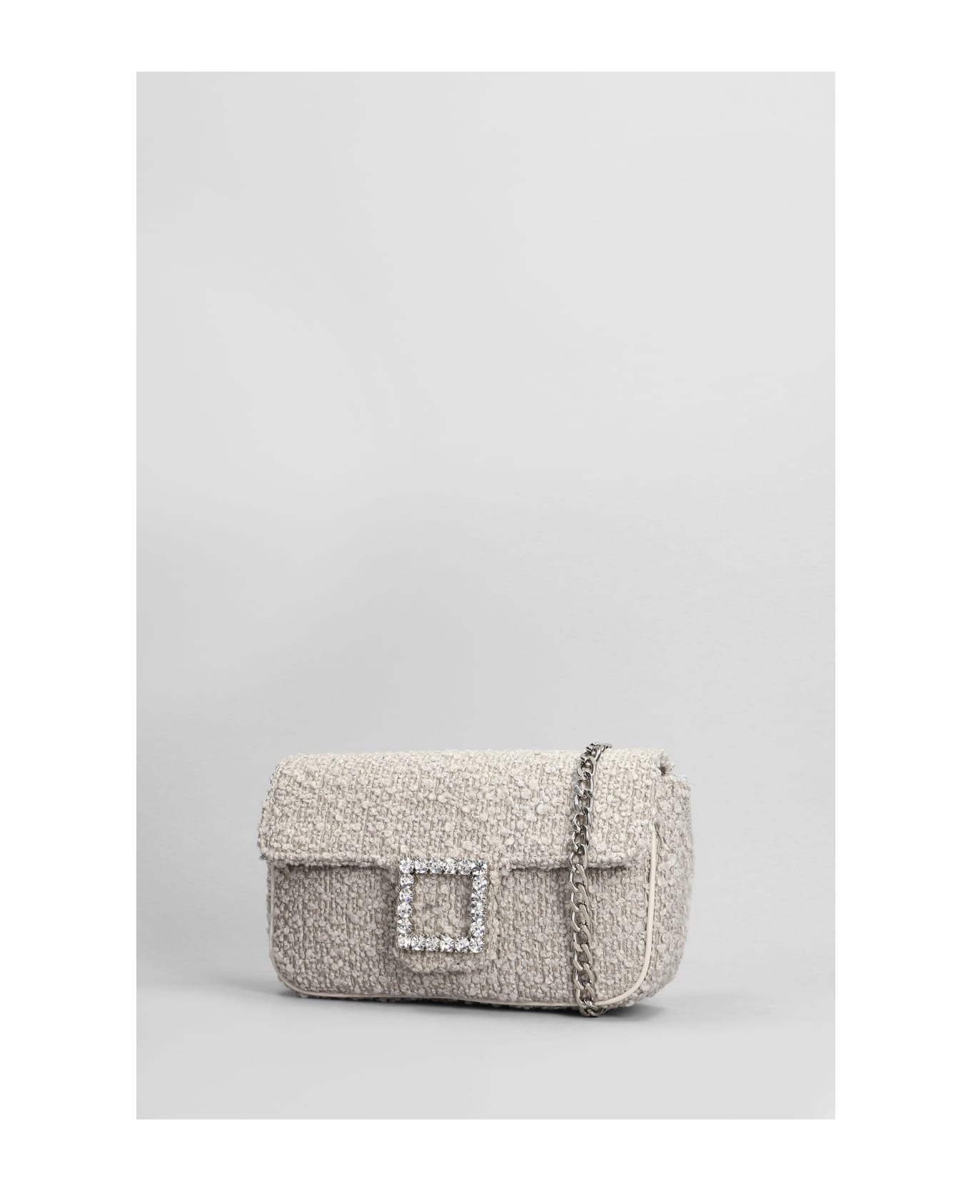 Roberto Festa Lunette Shoulder Bag In Beige Wool - beige