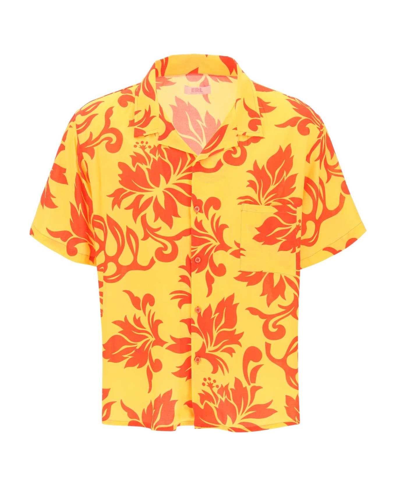 ERL Printed Viscose Bowling Shirt - ERL TROPICAL FLOWERS 1 (Yellow)