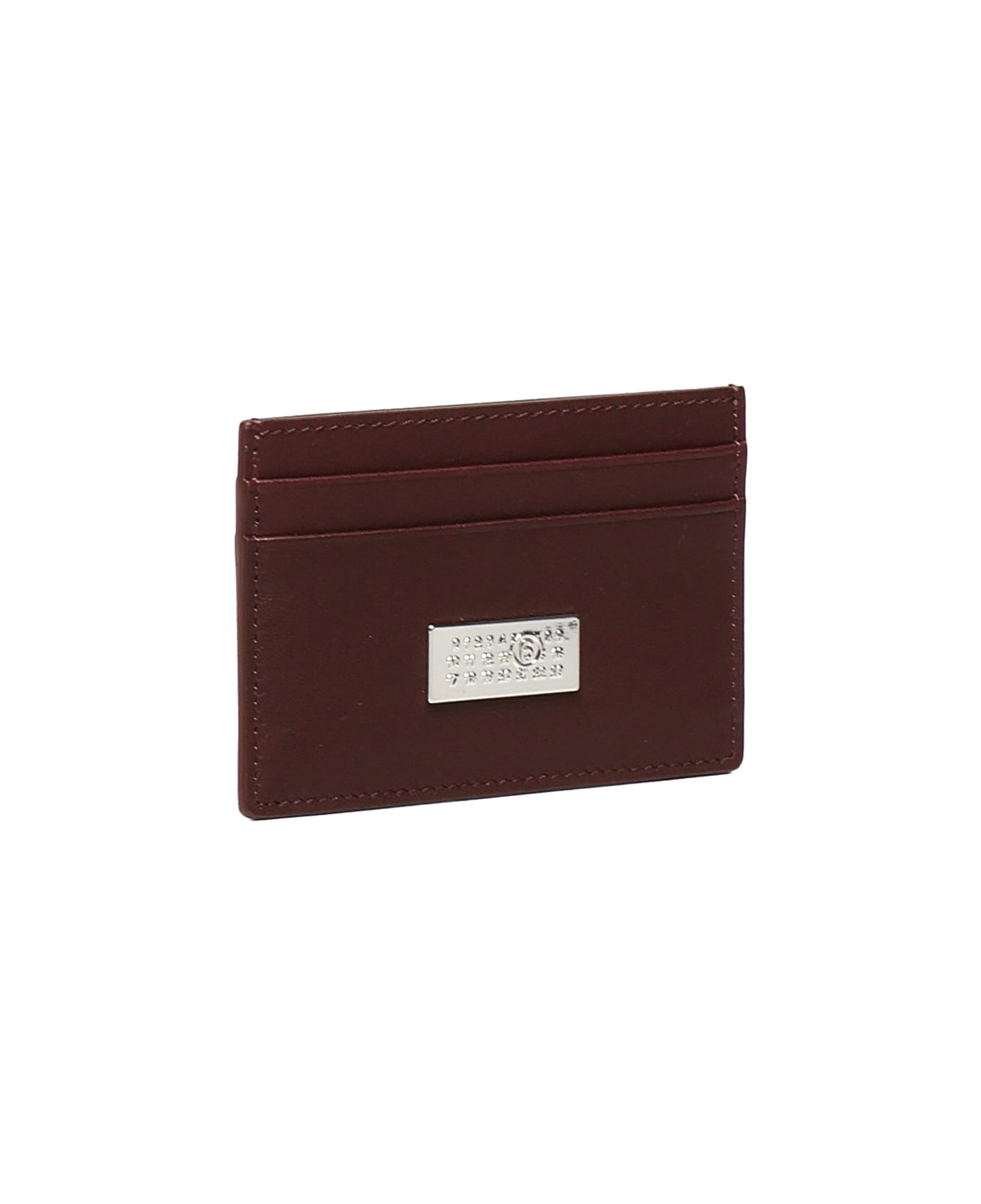 MM6 Maison Margiela Leather Card Holder - Tawny Red