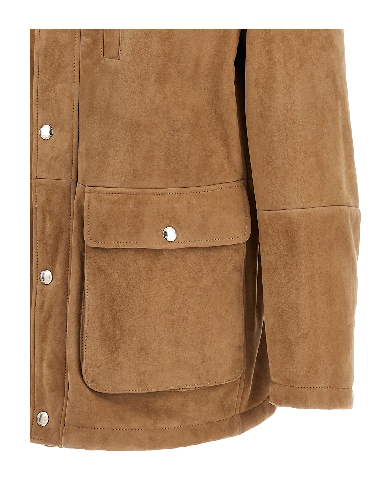 Brunello Cucinelli Single-breasted Sheepskin Jacket - Beige