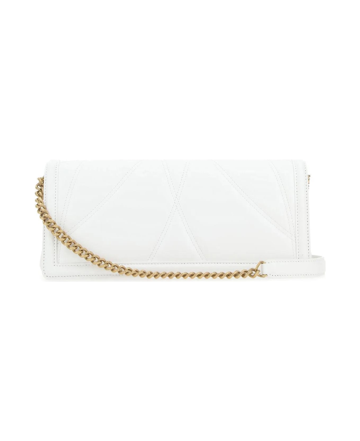 Dolce & Gabbana White Nappa Leather Devotion Shoulder Bag - Bianco