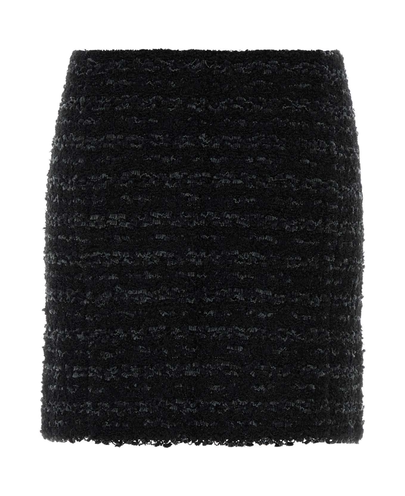 Balmain Black Tweed Mini Skirt - NOIR
