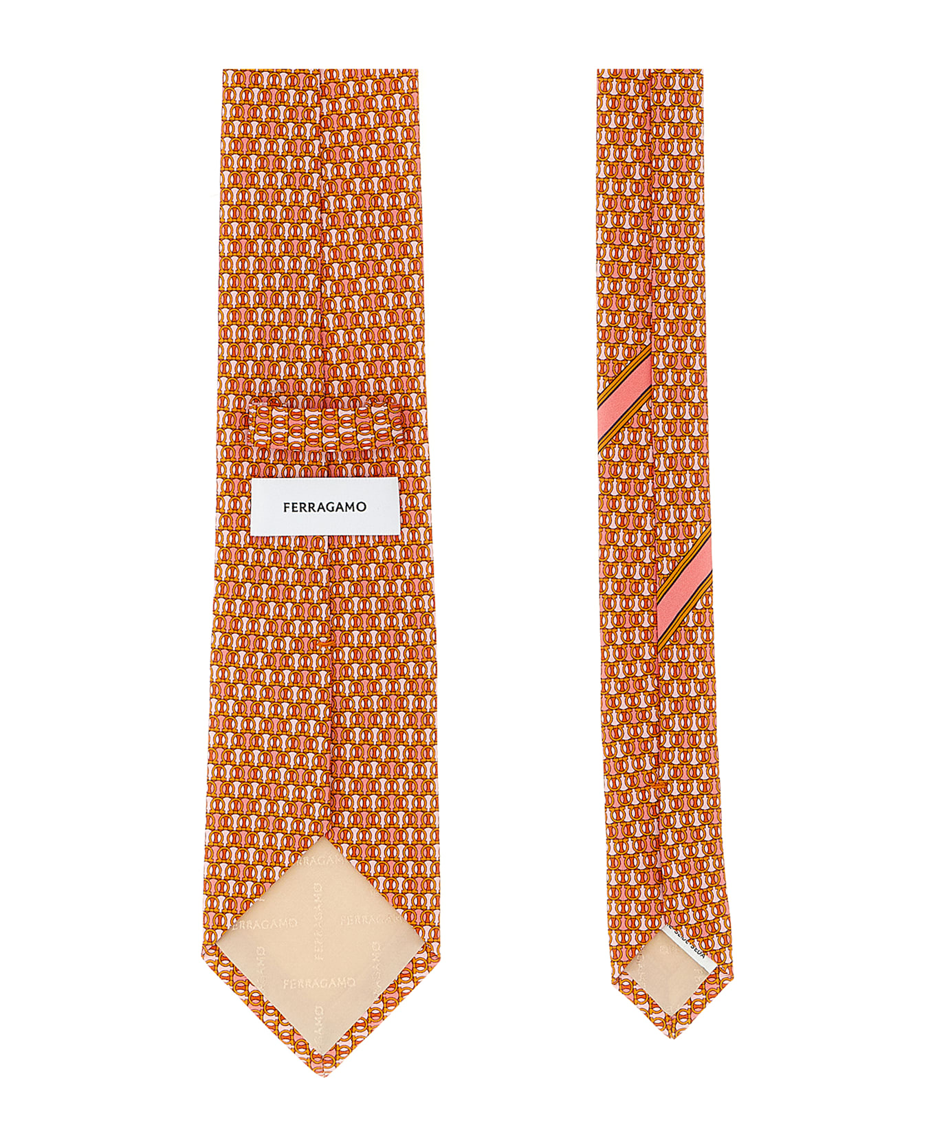 Ferragamo Gancini Polka Dot Print Tie - Orange