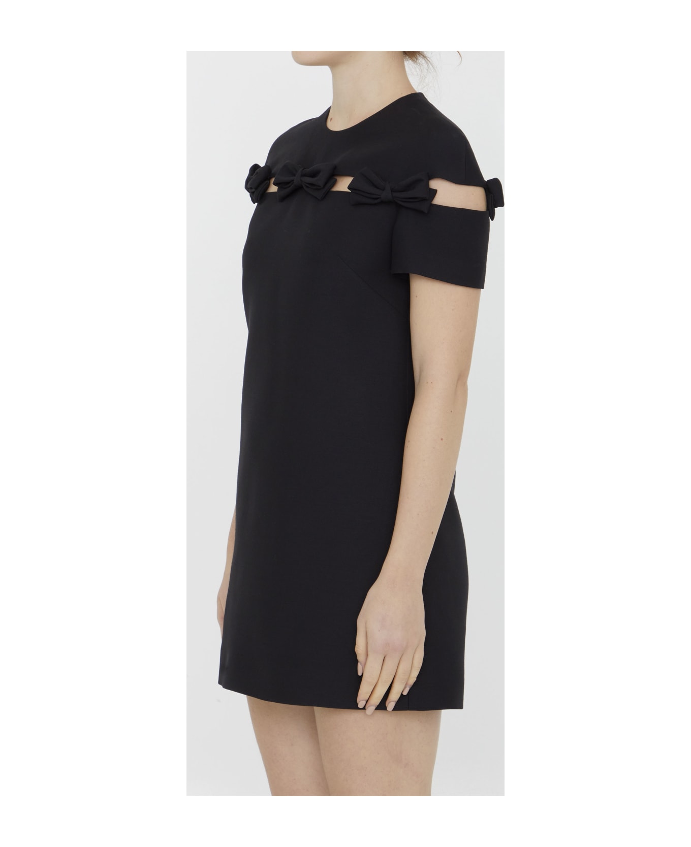 Valentino Garavani Crepe Couture Short Dress - BLACK ワンピース＆ドレス