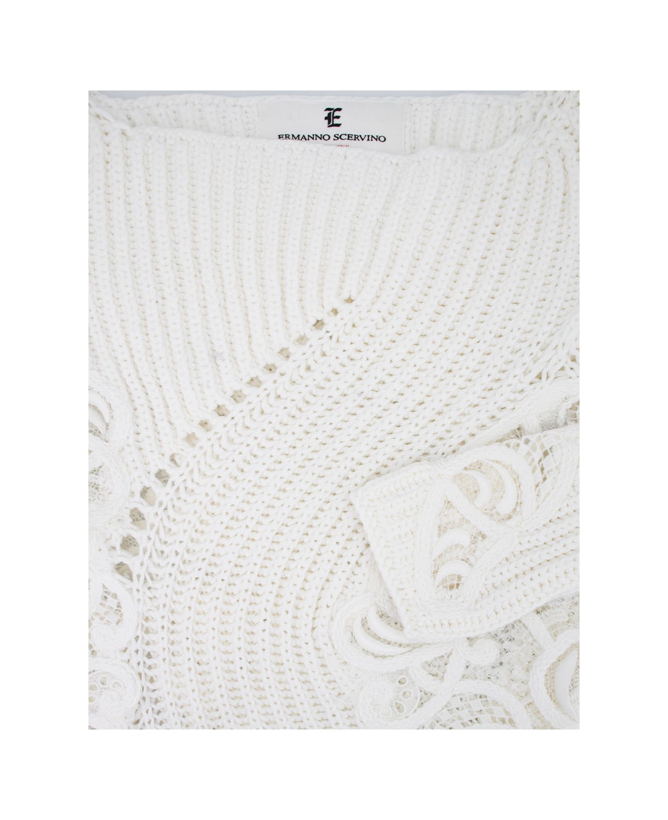 Ermanno Scervino Sweater - SNOW WHITE_OFF WHITE ニットウェア