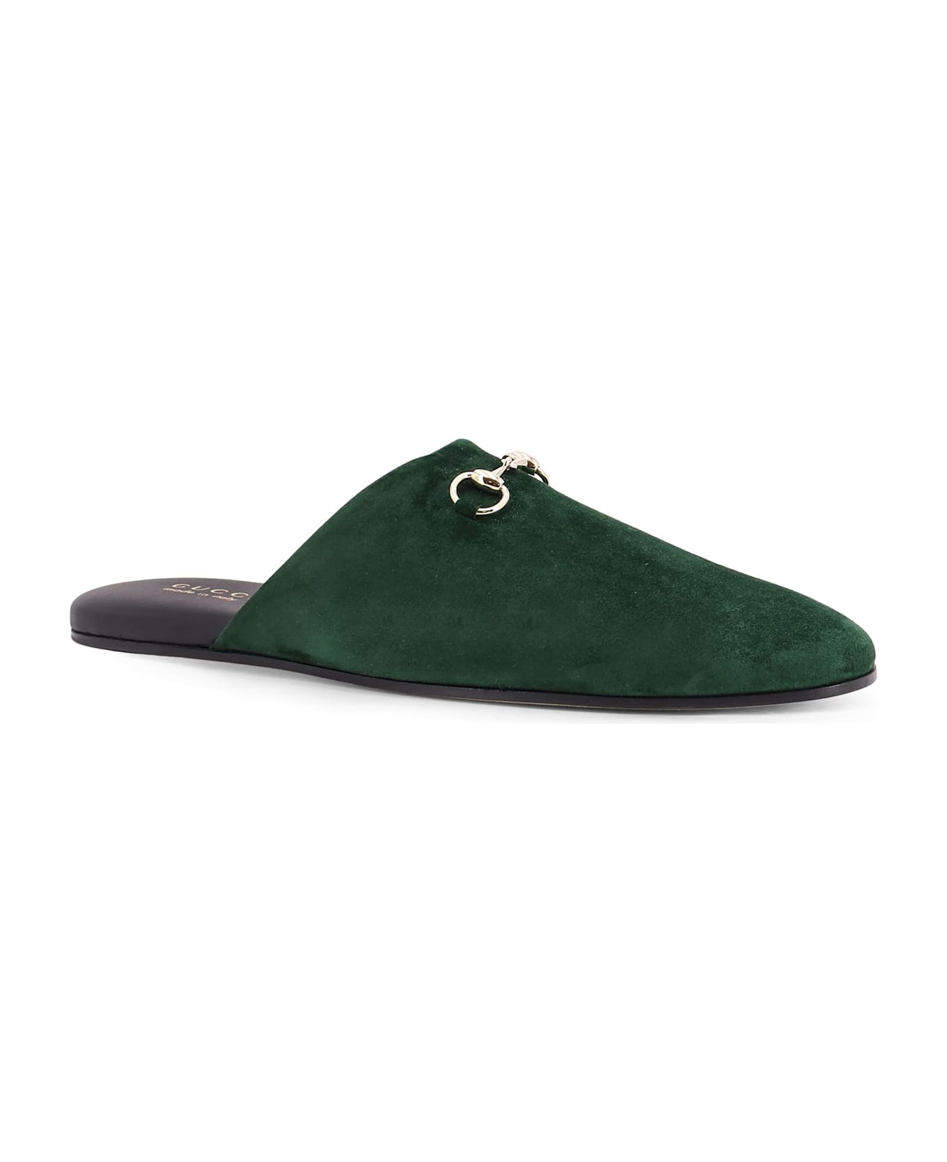 Gucci Suede Sabot With Horsebit - Green