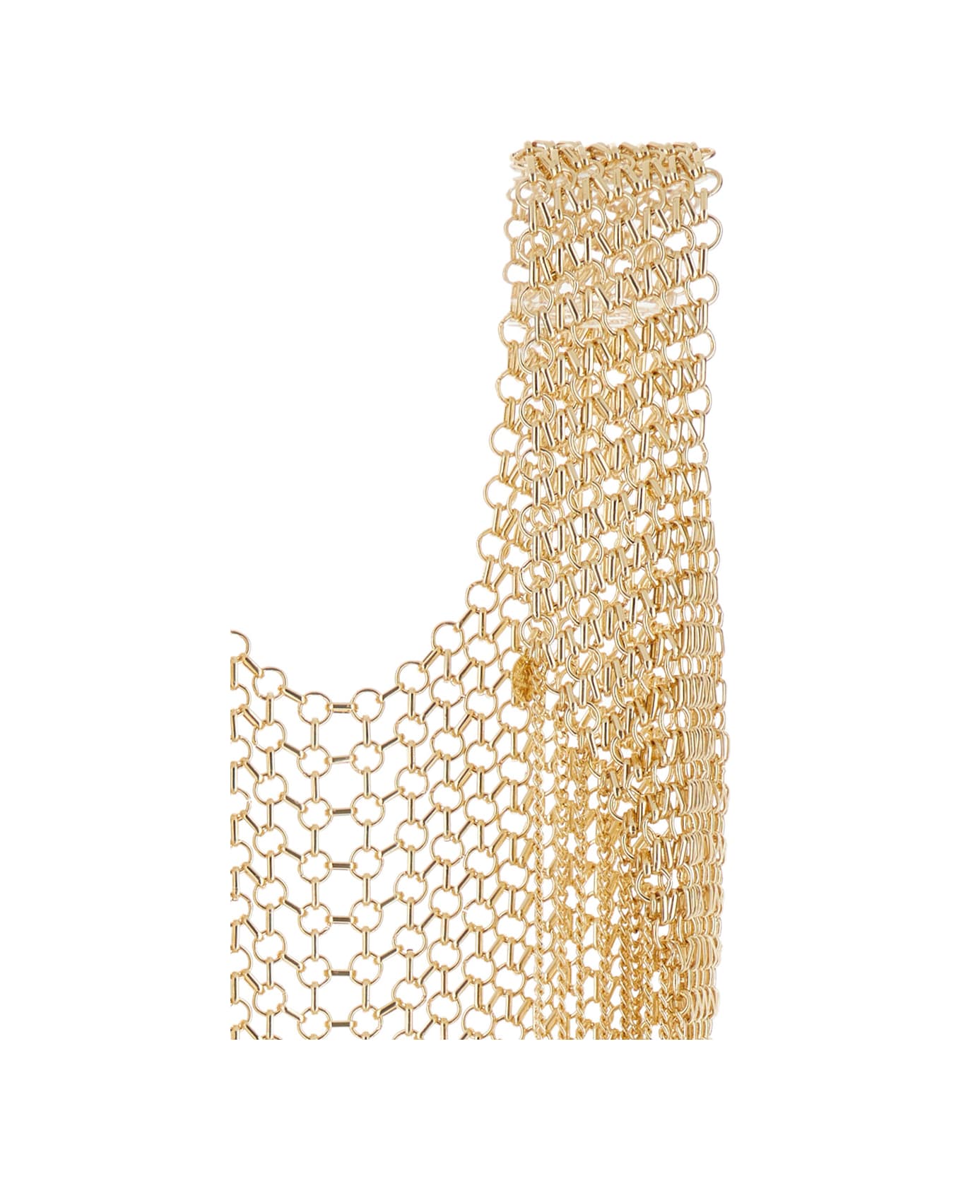 Silvia Gnecchi Gold-tone Vest With Fringes In Metal Mesh Woman - Metallic ジャケット