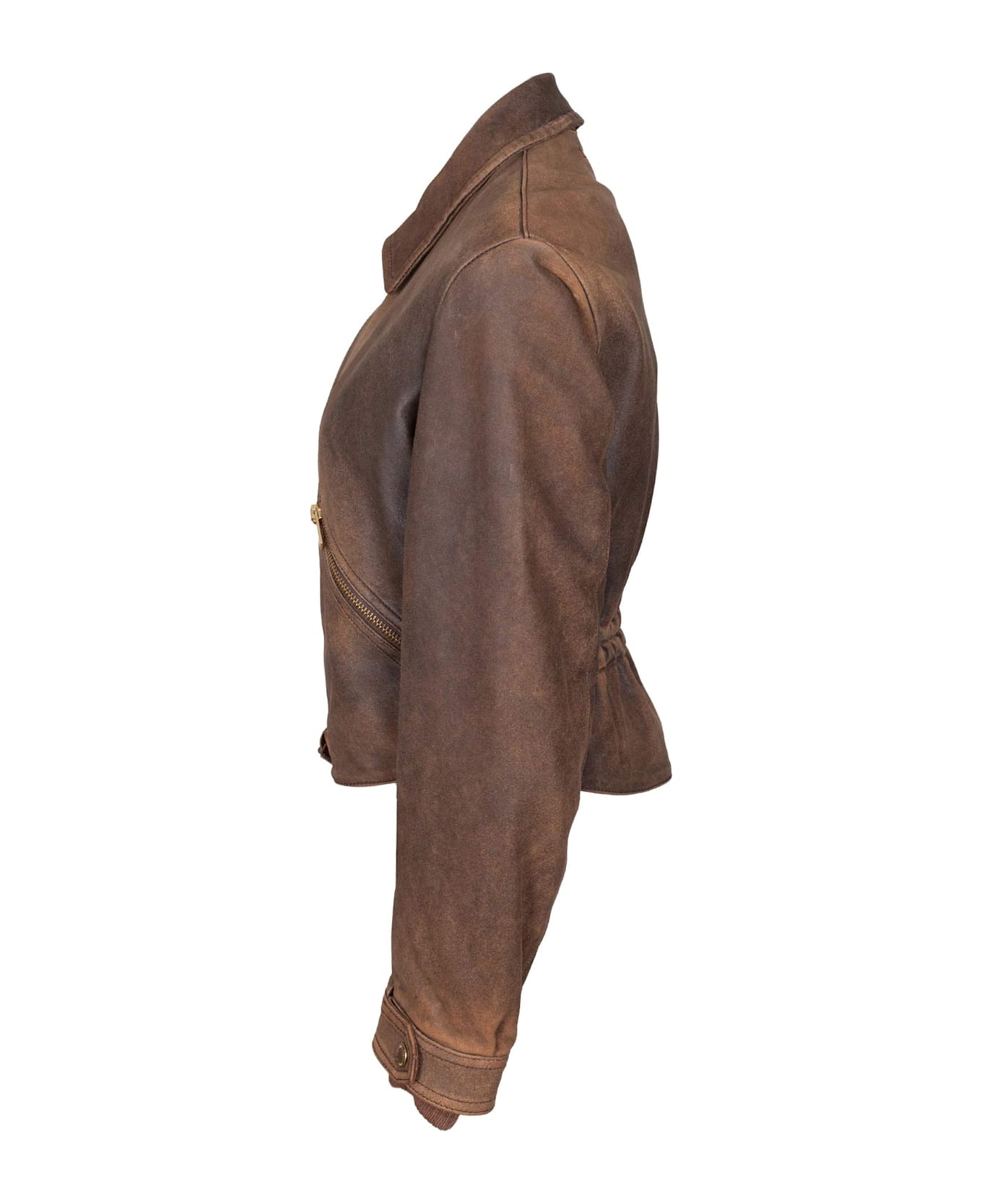 Golden Goose Journey Leather Jacket, Coffee Color - Dark