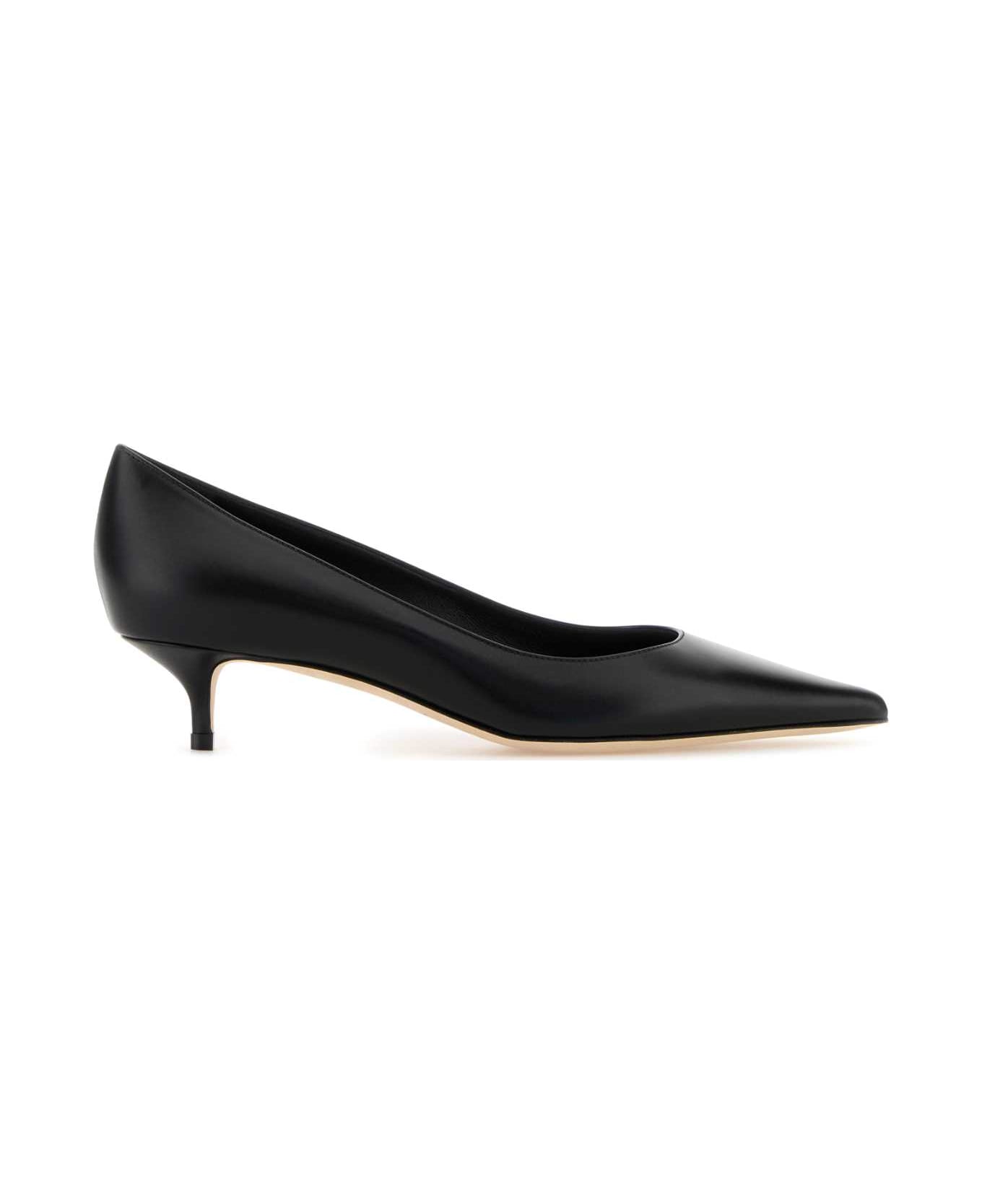 Jimmy Choo Black Leather Amelia Pumps - BLACK