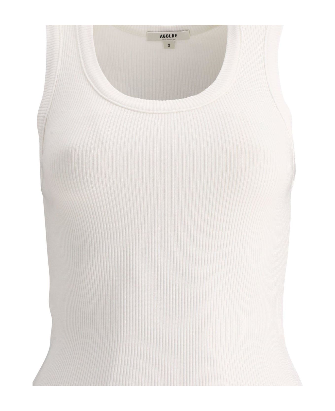 AGOLDE Sleeveless Straight Hem Tank Top - white