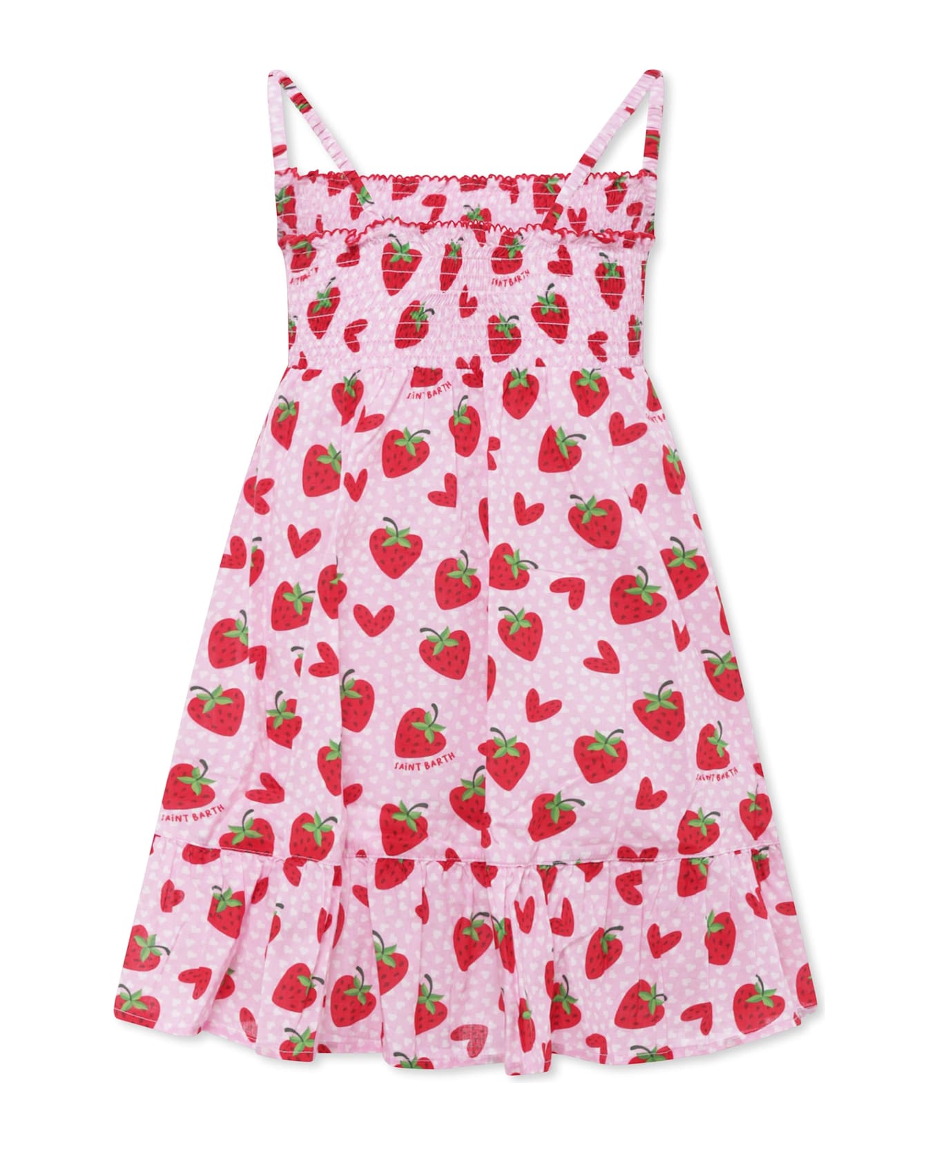 MC2 Saint Barth Pink Dress For Girl With Strawberries - Pink