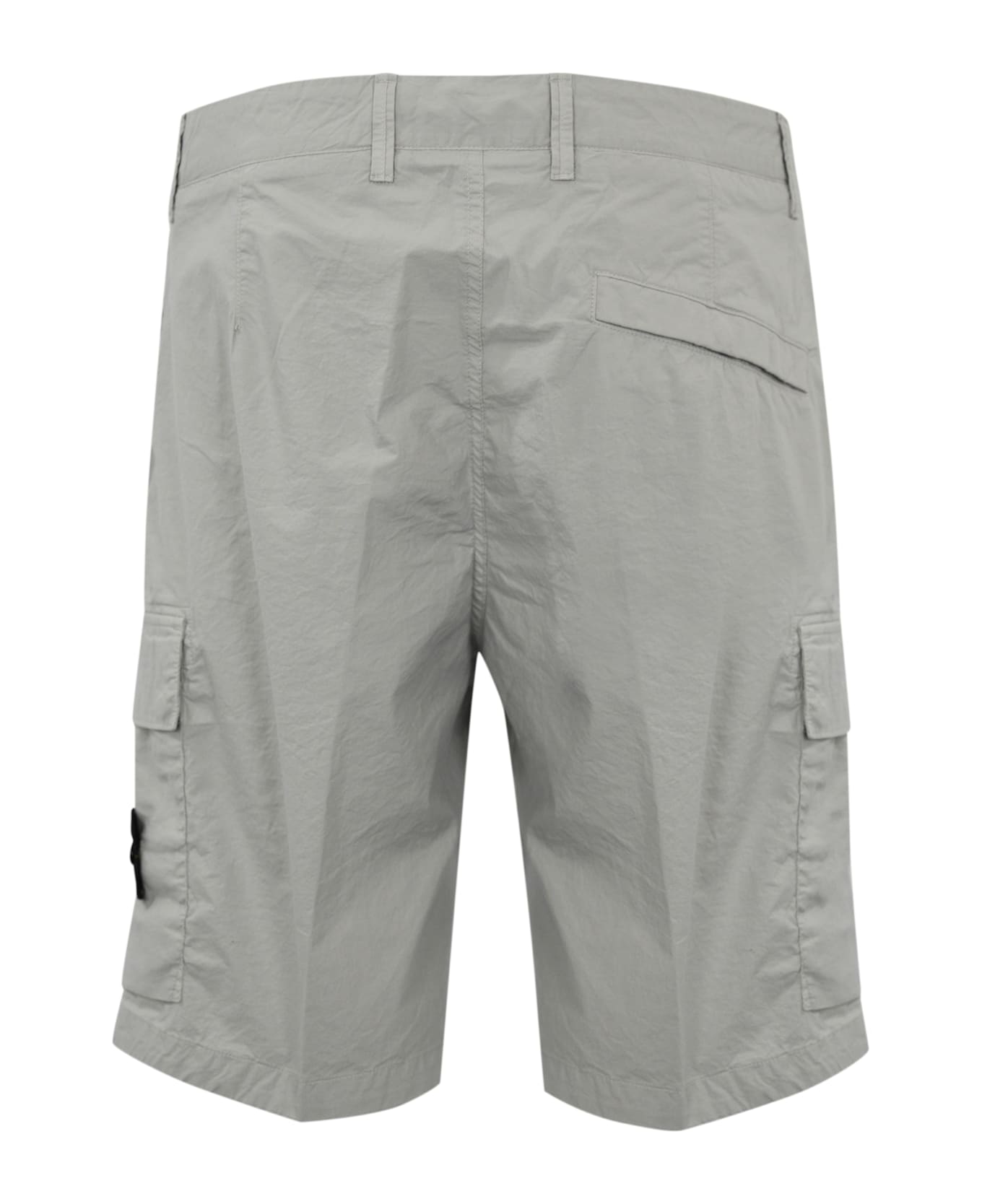 Stone Island Bermuda L100l08 In Stretch Canvas "parachute" - Pearl grey