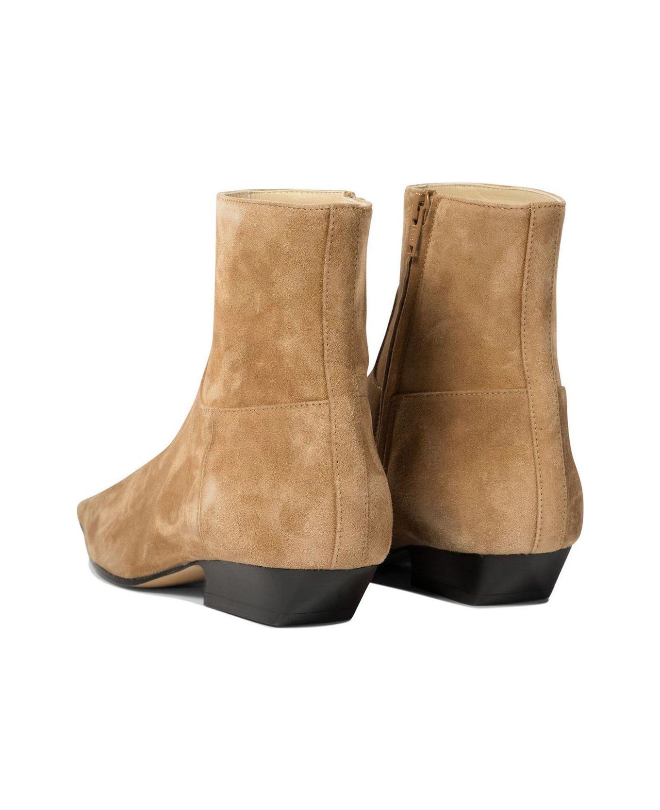 Khaite Marfa Square-toe Ankle Boots - Camel ブーツ