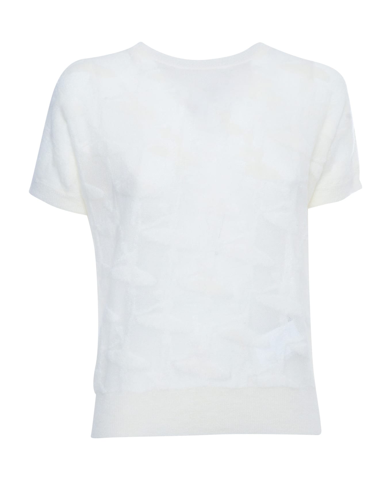Max Mara Studio Knitted Sleeveless T-shirt - WHITE Tシャツ