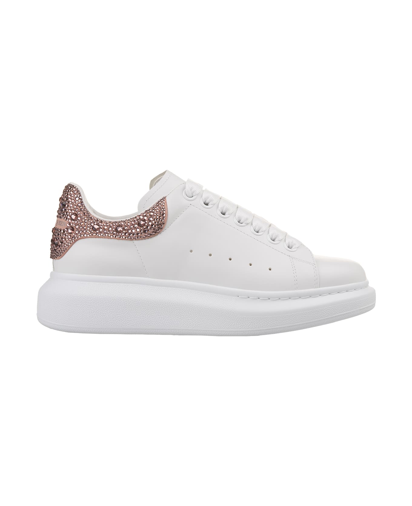 Alexander McQueen Oversized Sneakers In White/cherry Blossom Pink - White