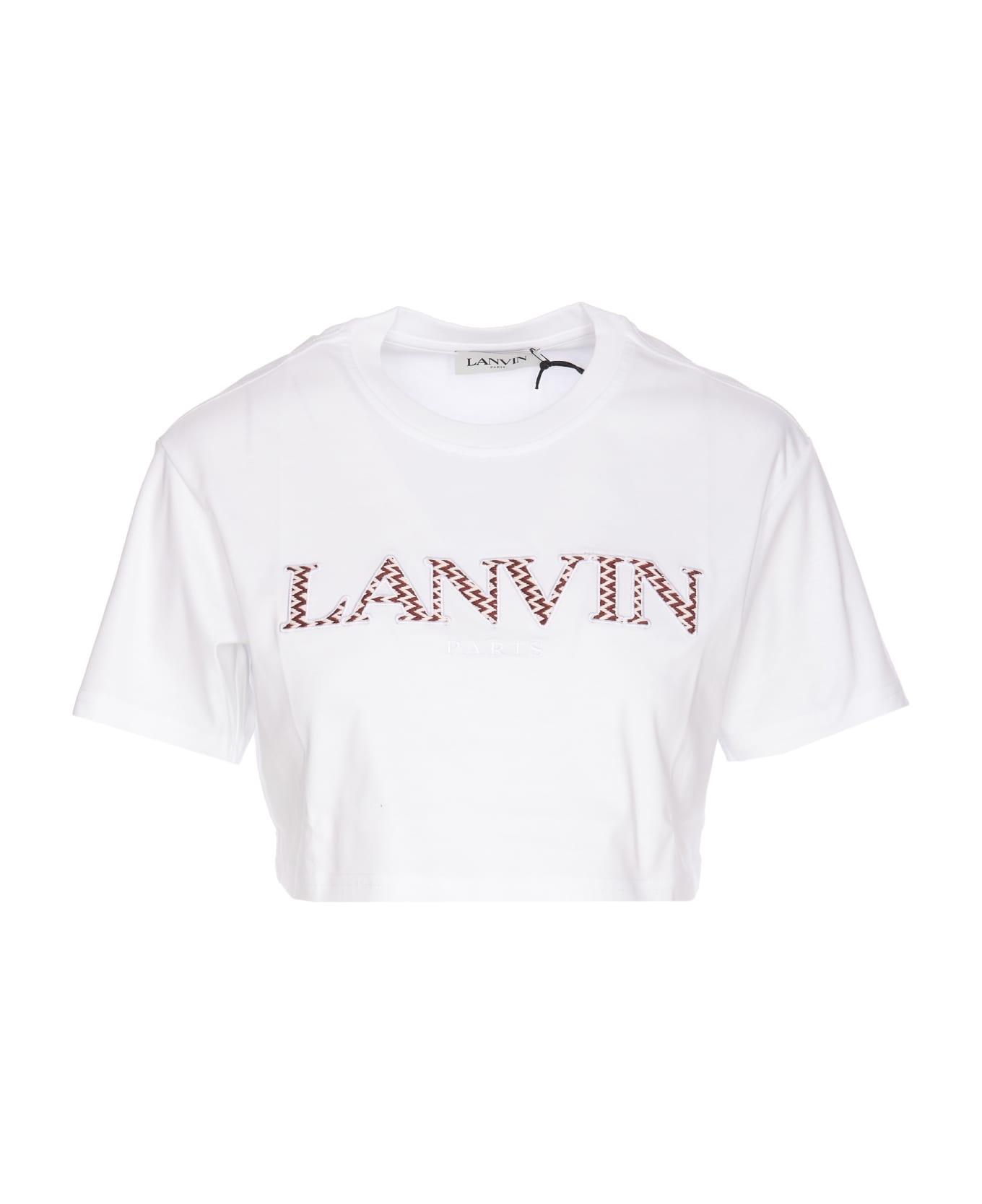 Lanvin Cropped Logo Lanvin Paris T-shirt - White