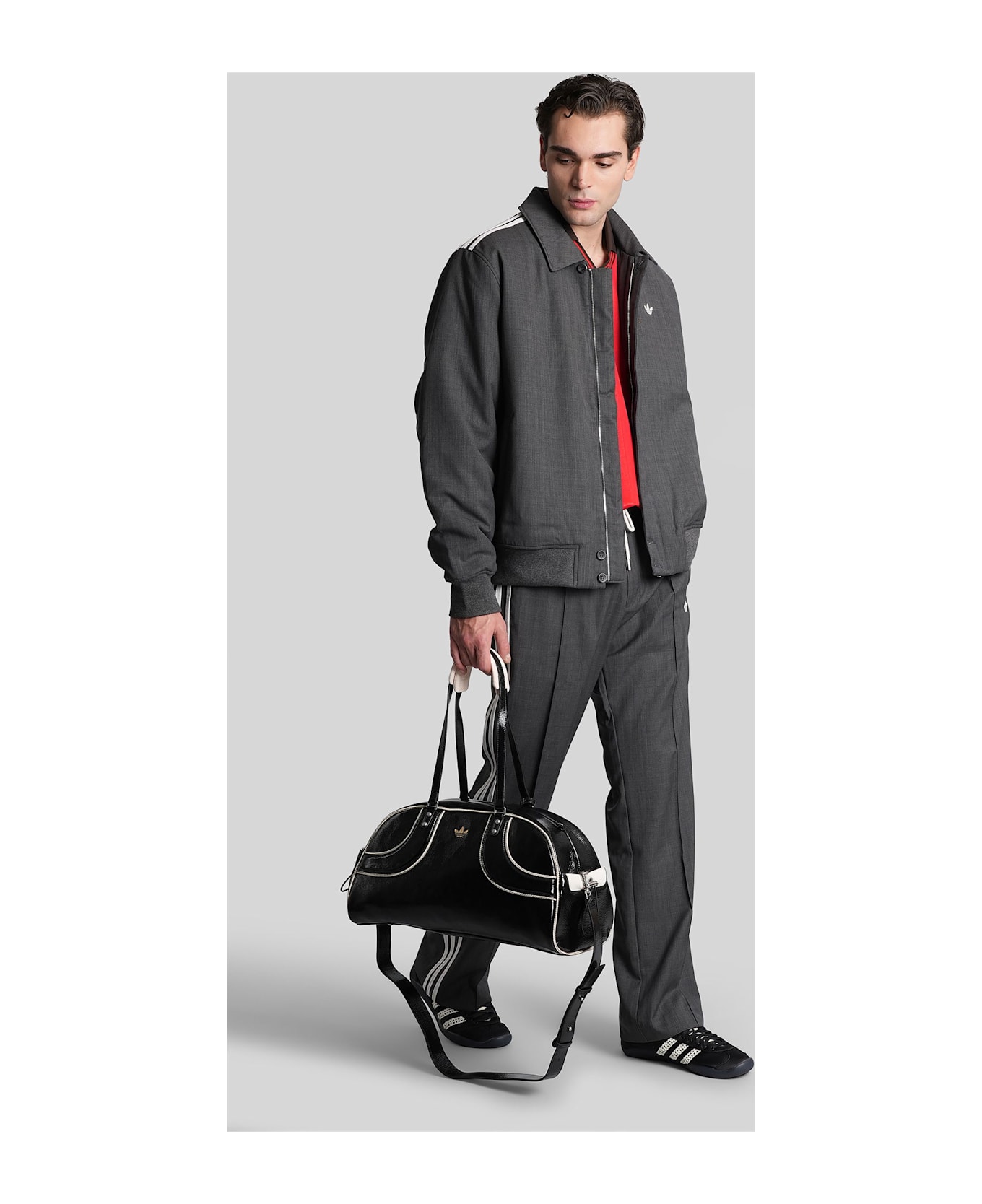 Adidas Originals by Wales Bonner Wool Blouson Casual Jacket In Grey Polyester - grey