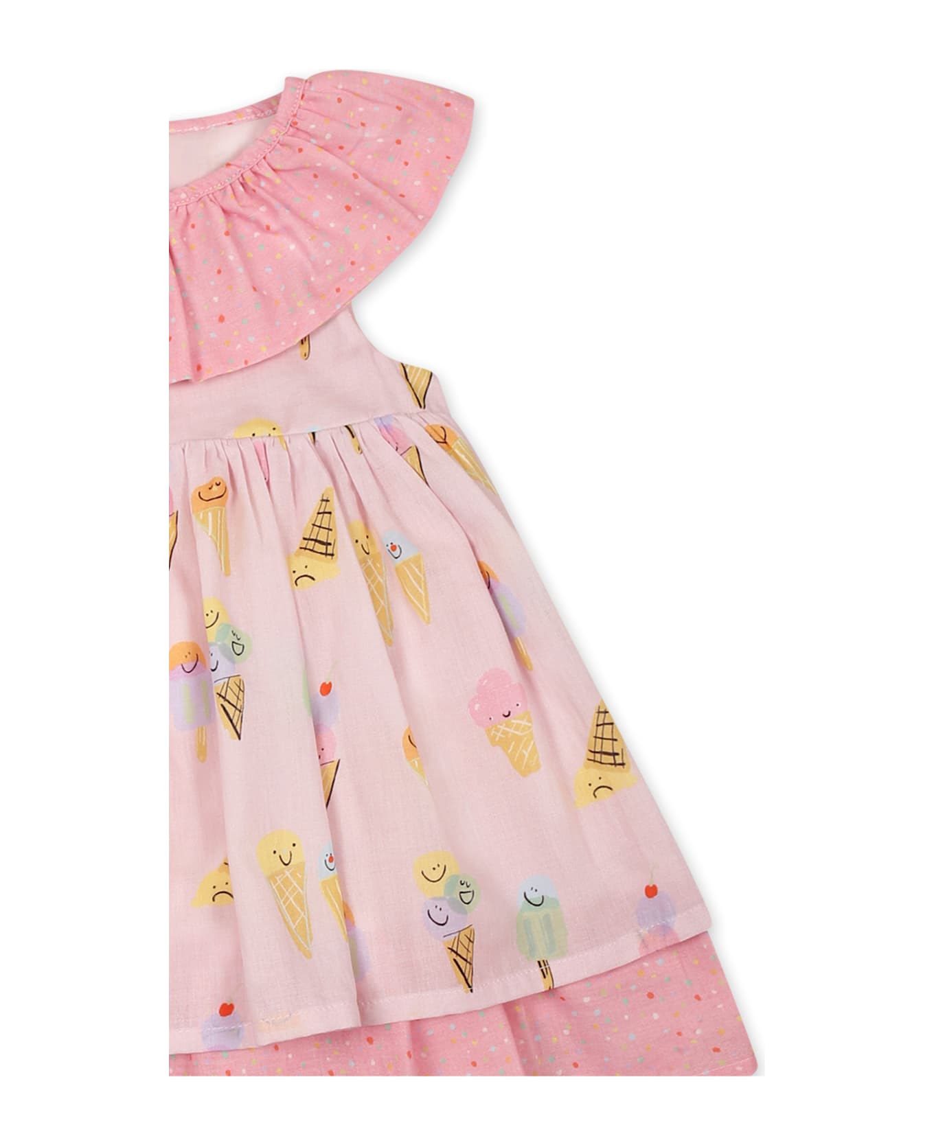 Stella McCartney Kids Pink Dress For Baby Girl With Ice Cream - Pink