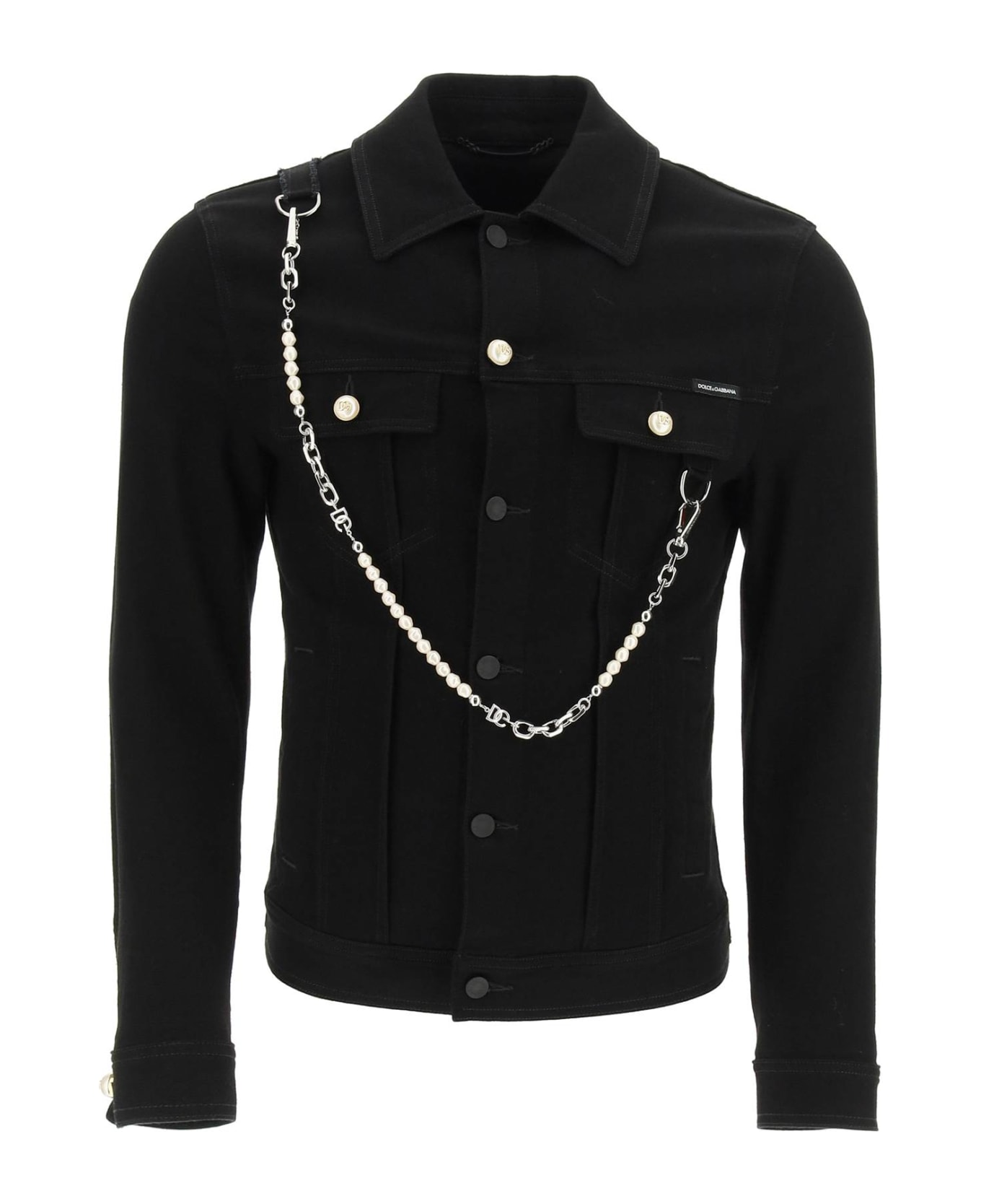 Dolce & Gabbana Denim Jacket With Keychain - VARIANTE ABBINATA (Black) ジャケット