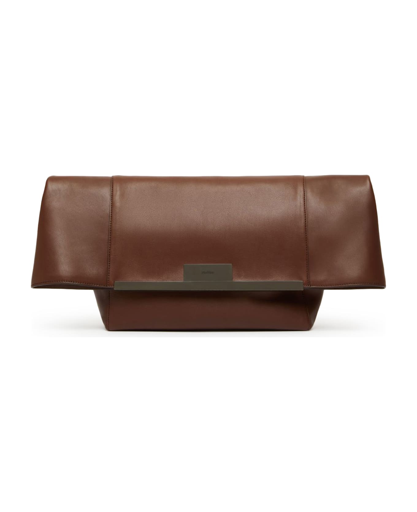 Max Mara Large Clutch In Natural Leather Max Mara - Cocoa