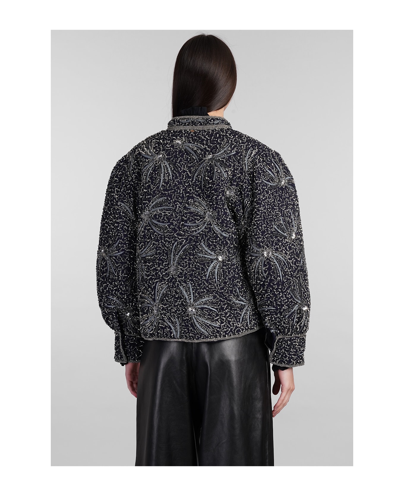 Antik Batik Matari Bomber In Blue Viscose - blue