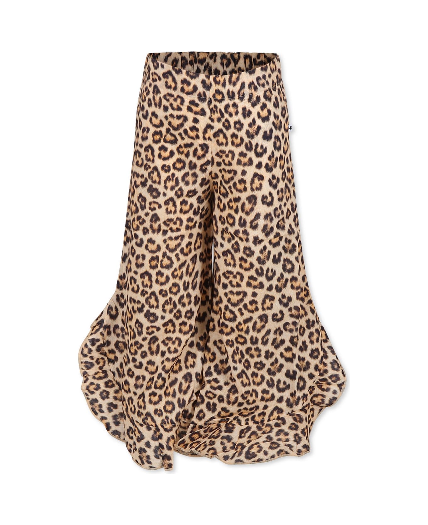 Molo Brown Top For Girl Spotted Print - Brown