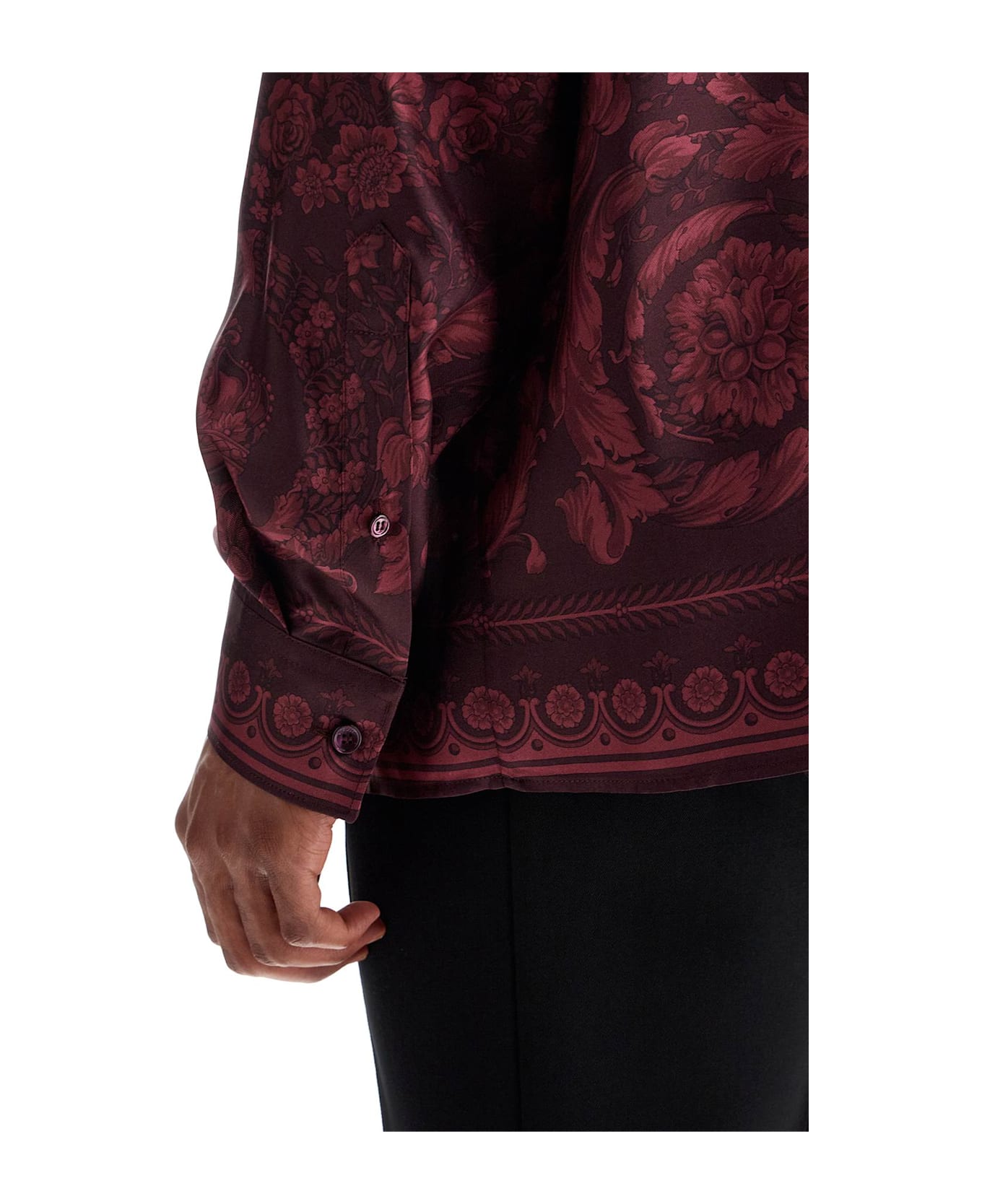 Versace Burgundy Silk Shirt - DARK AUBERGINE TONAL (Purple) シャツ