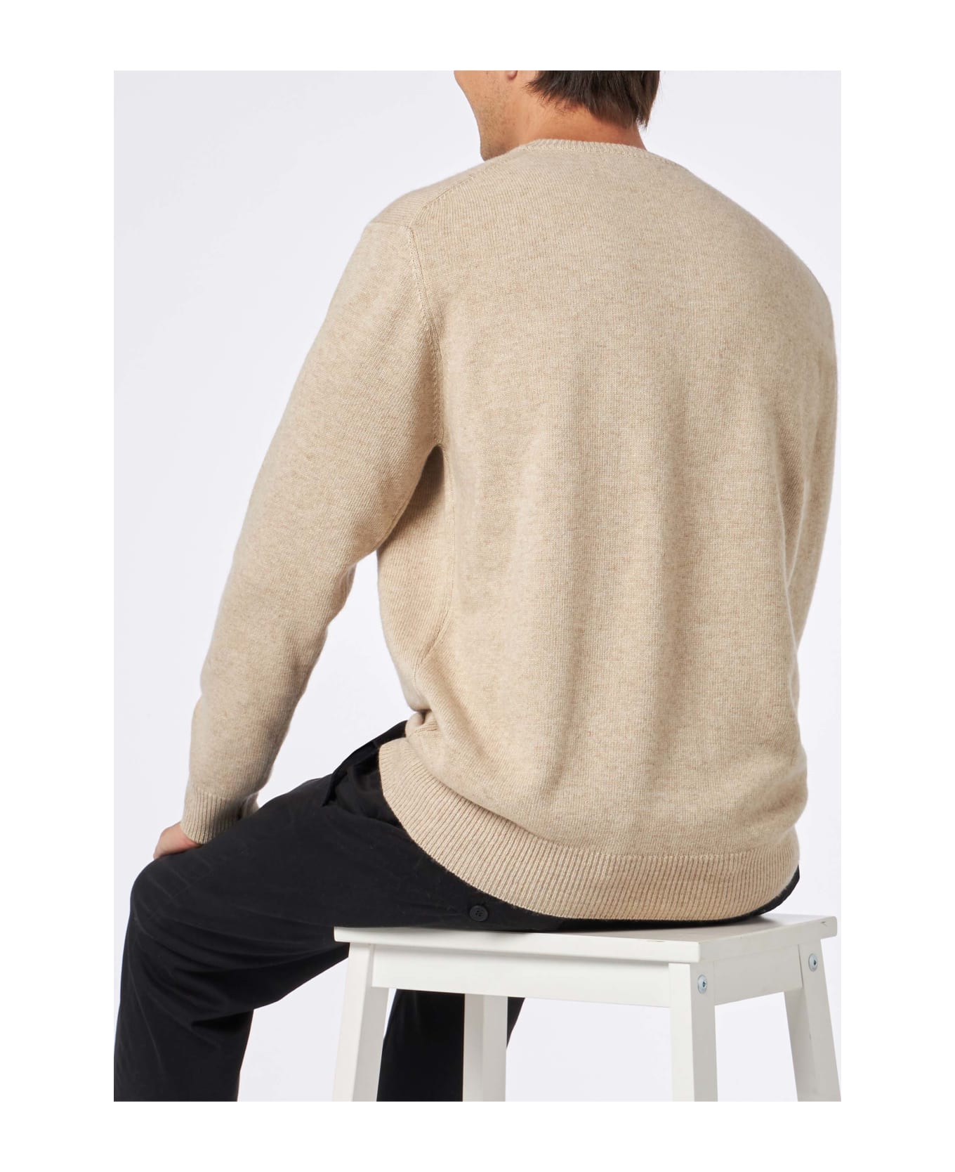 MC2 Saint Barth Man Sweater With St. Barth Vs Courchevel Jacquard - BEIGE