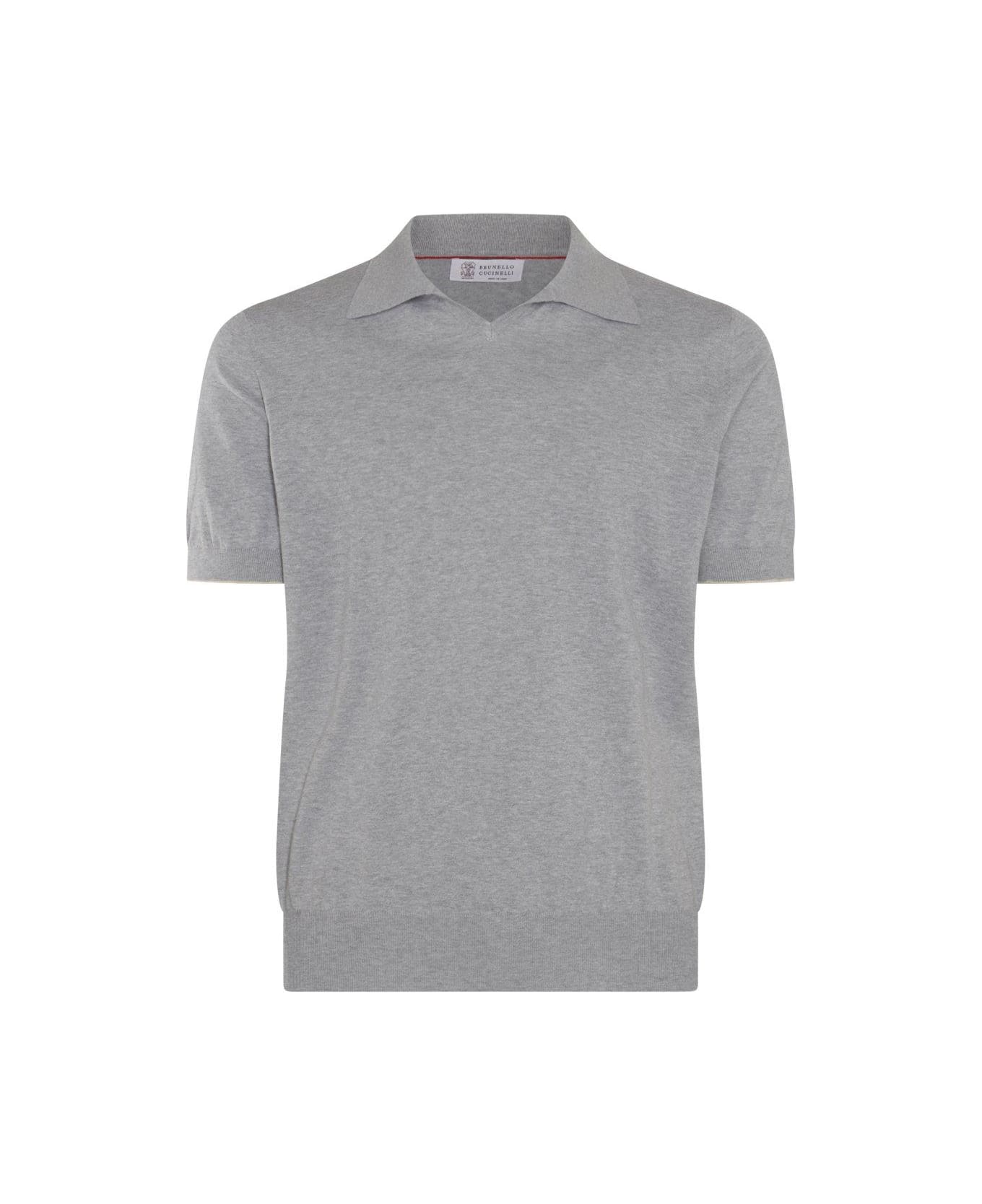 Brunello Cucinelli Short-sleeved Fine-knitted Polo Shirt - Grey シャツ