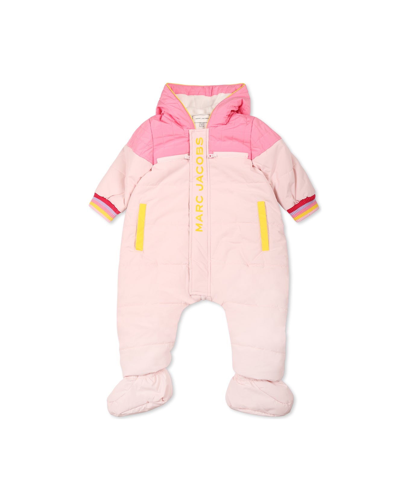 Marc Jacobs Pink Down Jacket For Baby Girl With Logo - Pink
