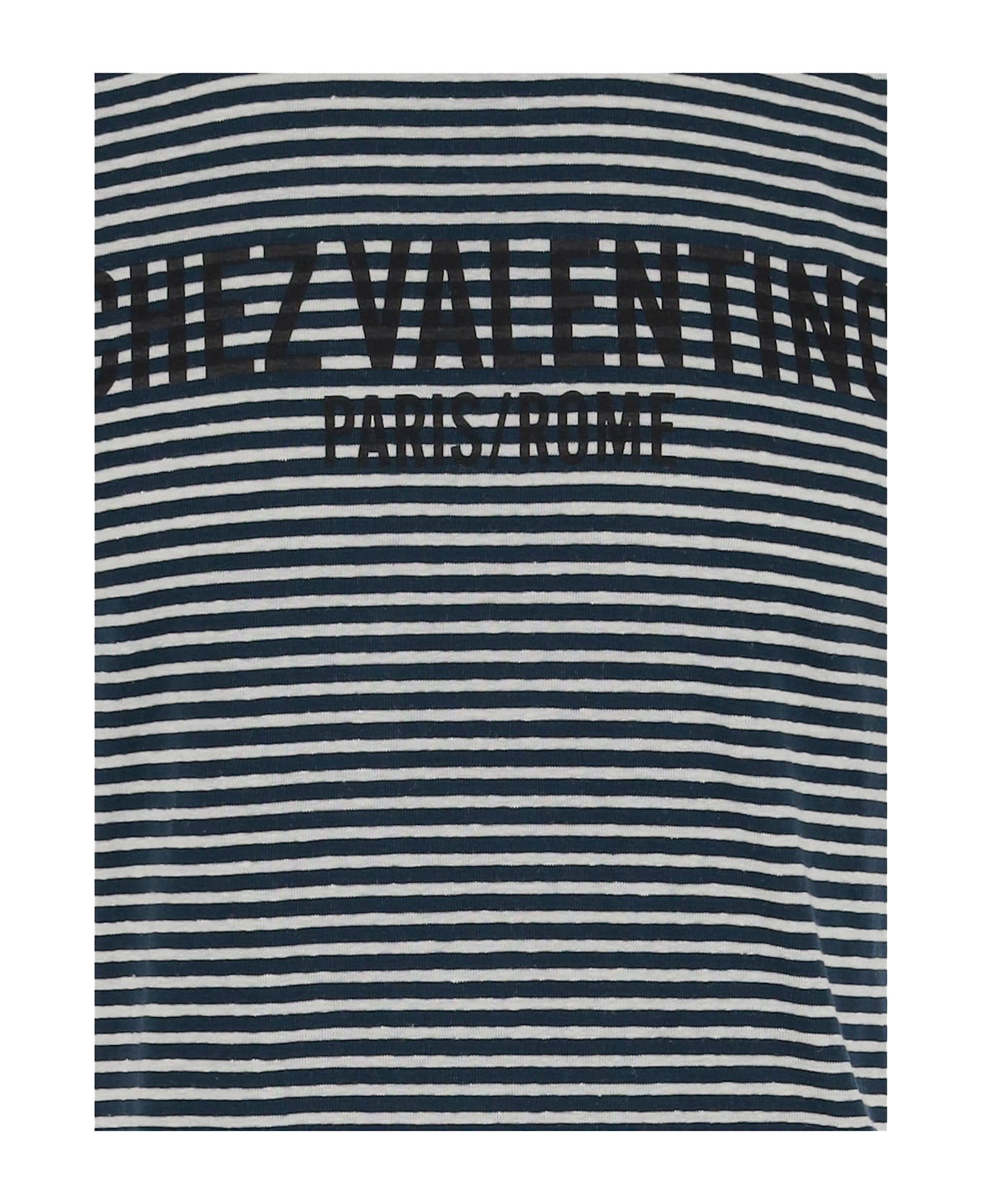 Valentino Logo Print Striped T-shirt - White