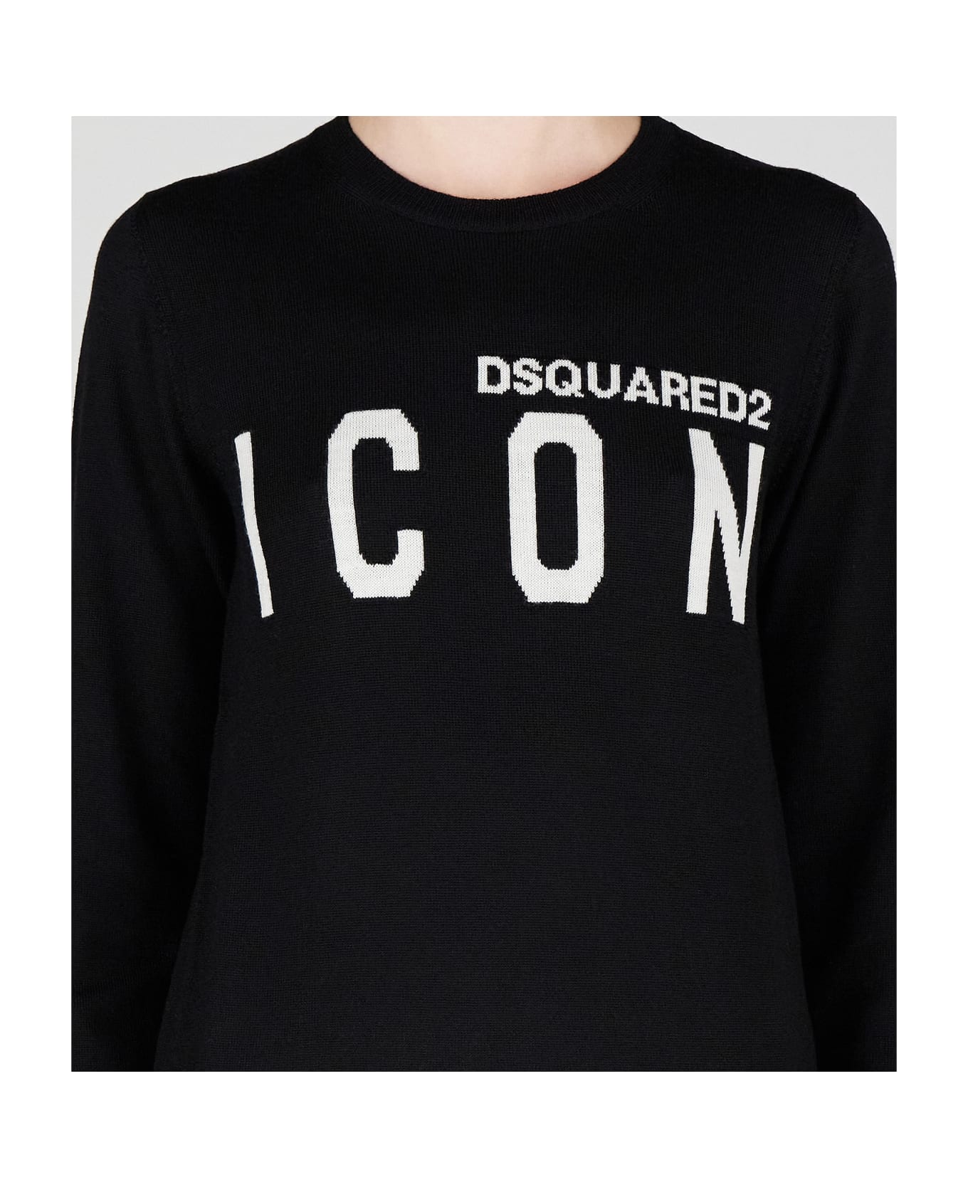Dsquared2 Knitwear - Black-white logo フリース