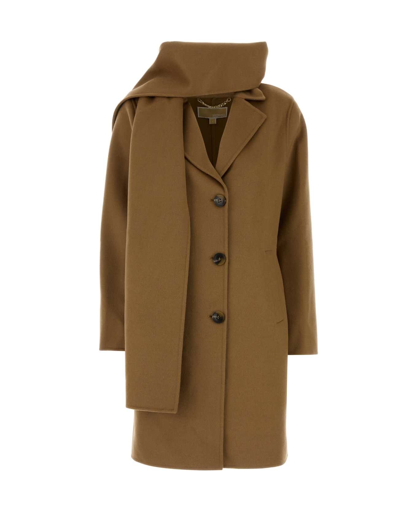 Michael Kors Camel Wool Blend Coat - DKCAMEL