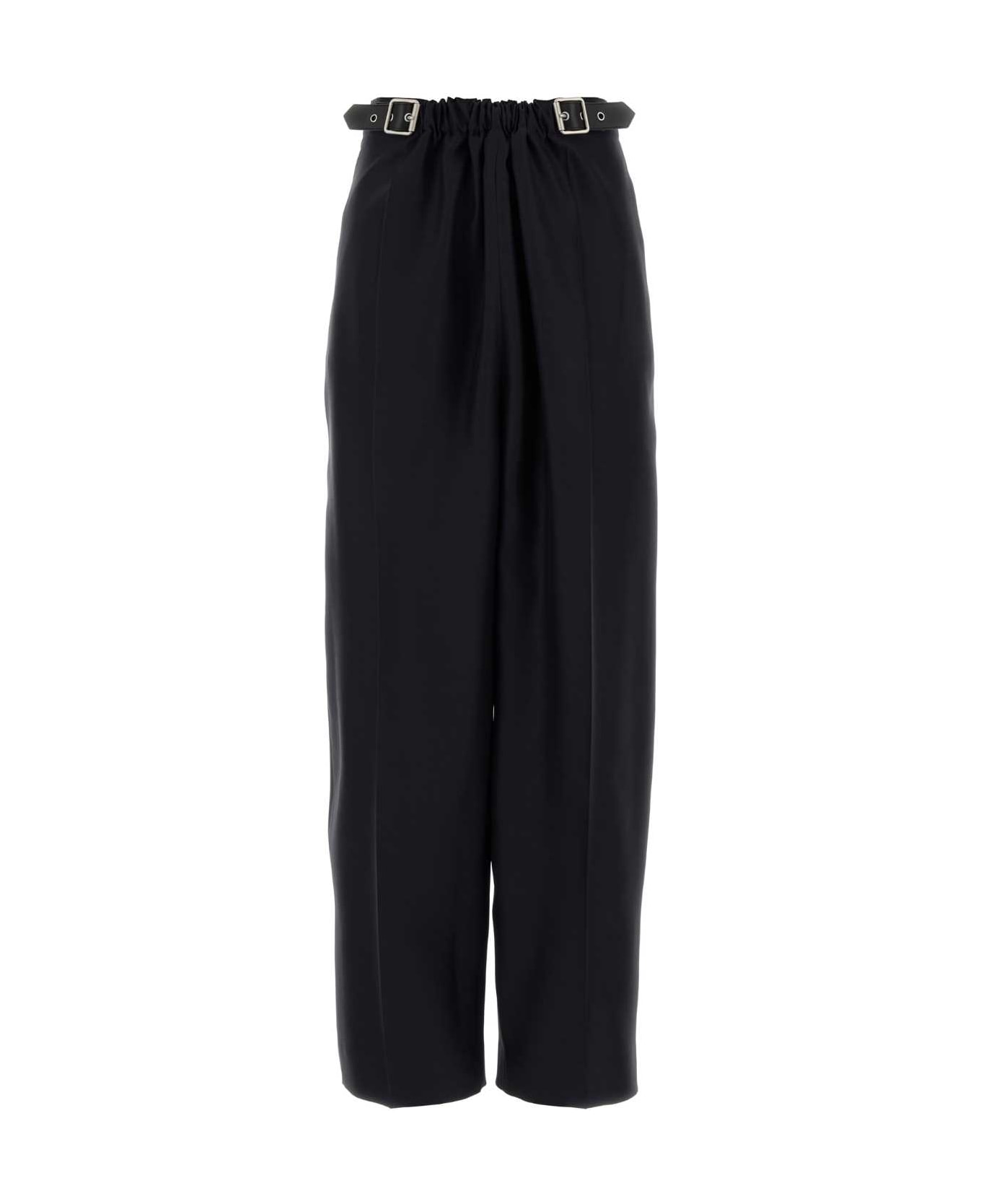 Loewe Navy Blue Wool Blend Wide-leg Pant - NAVY BLUE