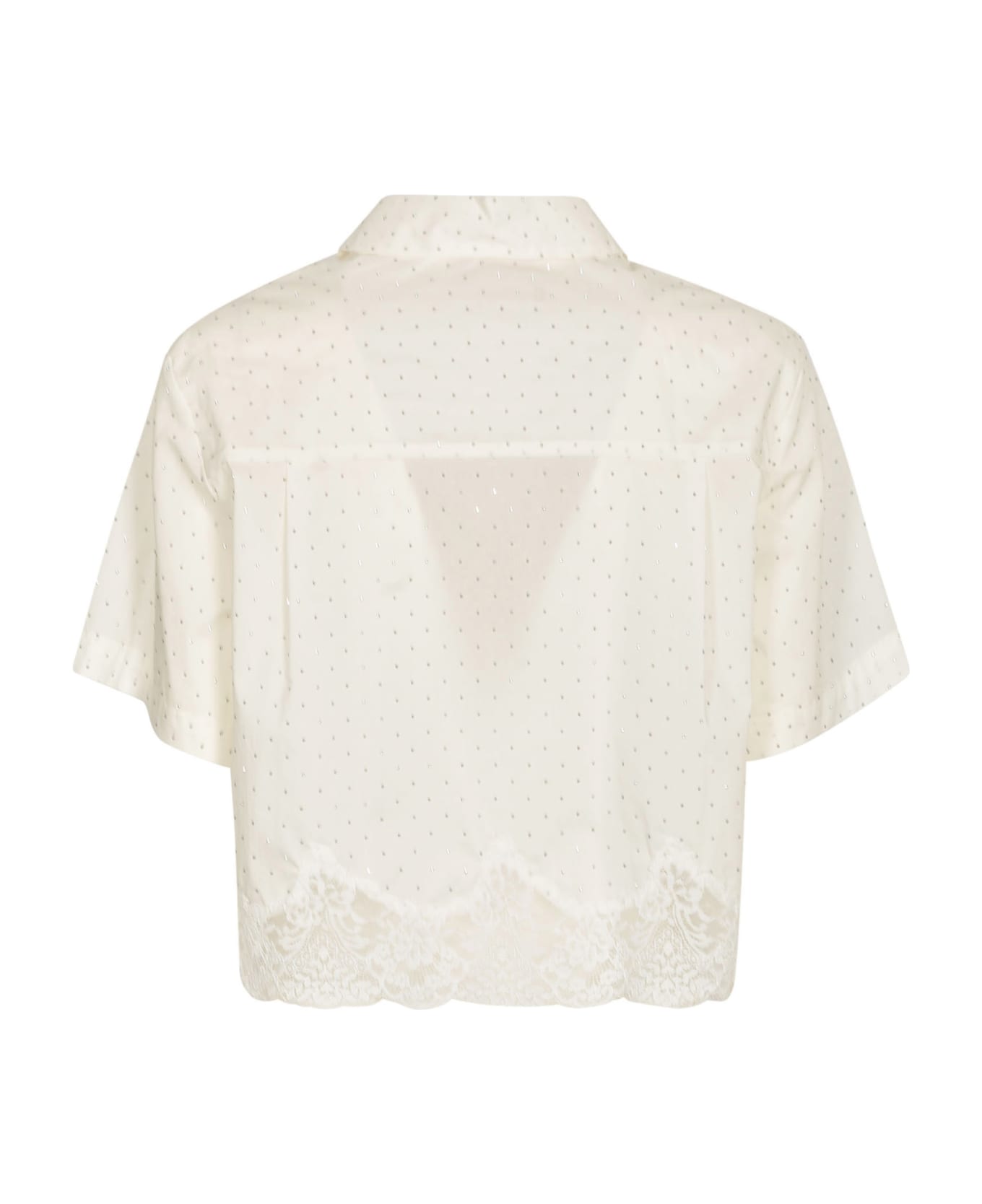 Ermanno Firenze Embellished Cropped Shirt - Off-White シャツ