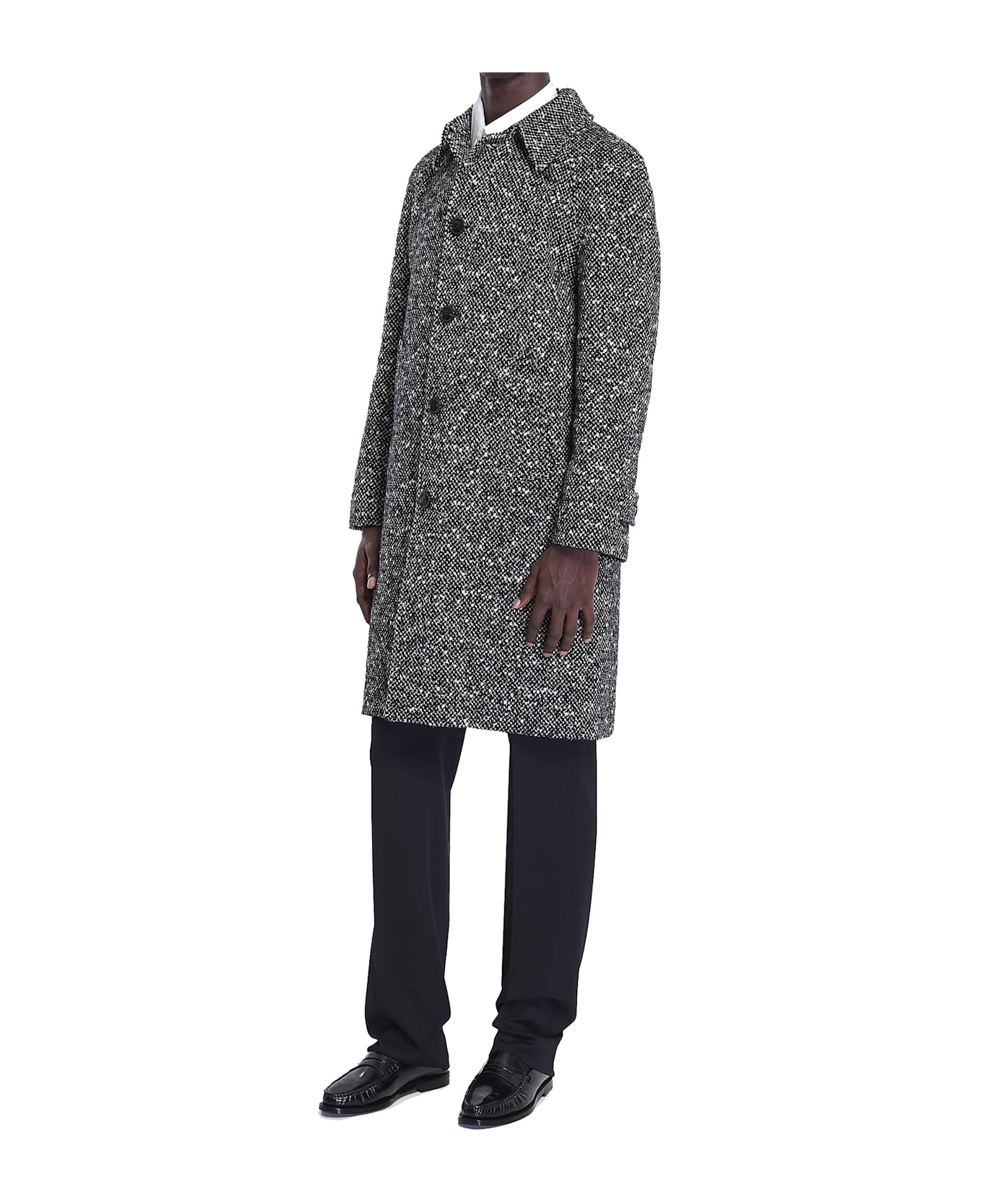 Celine Céline Camden Wool Tweed Coat - Gray
