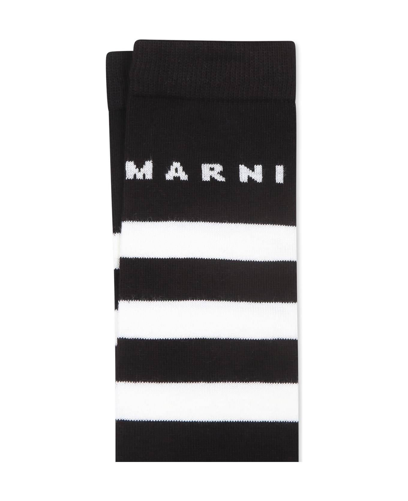 Marni Black Socks For Kids With Logo - Black