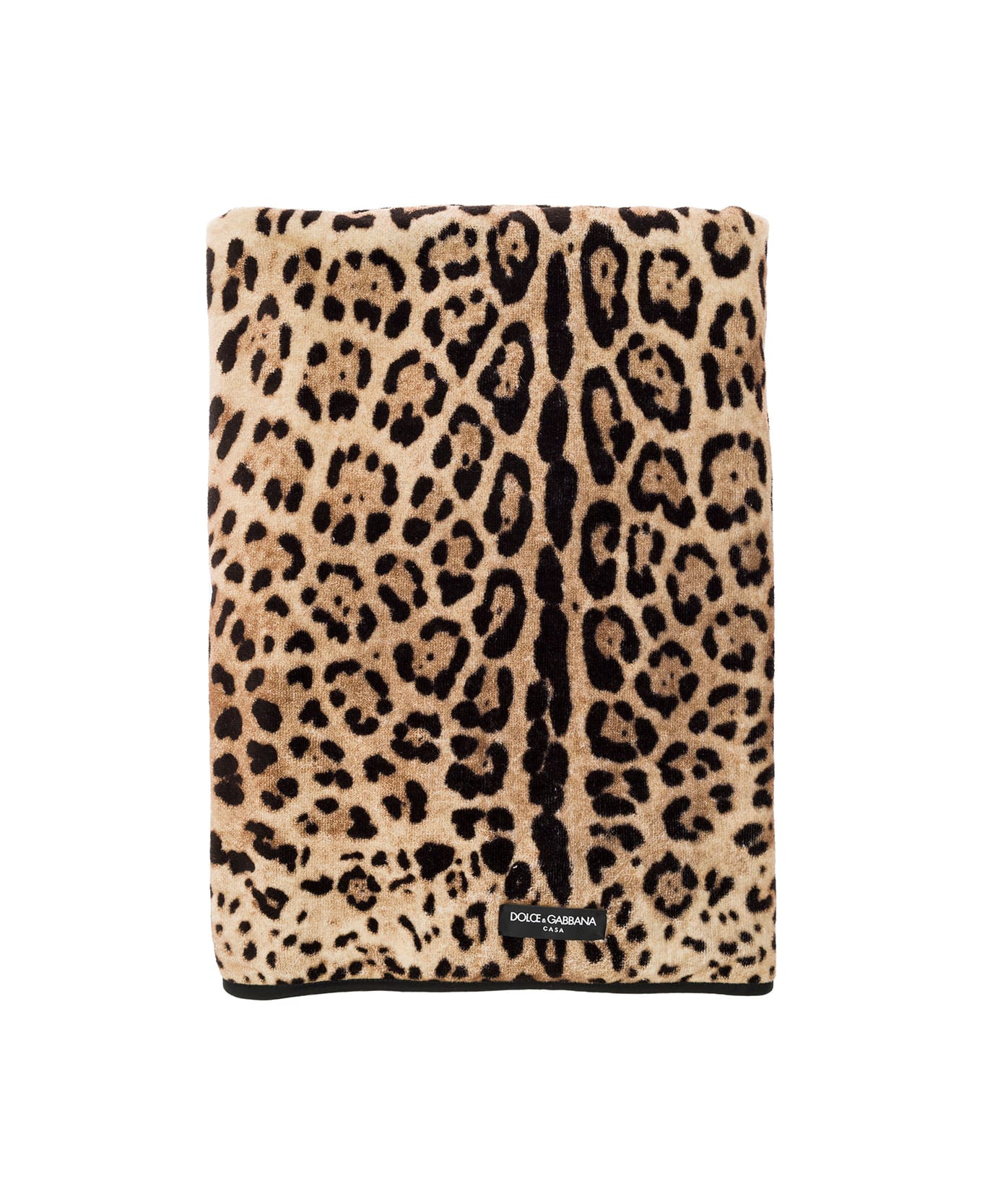 Dolce & Gabbana Multicolor Bath Towel Wirh All-over Leopard Print In Cotton Dolce & Gabbana - Multicolor