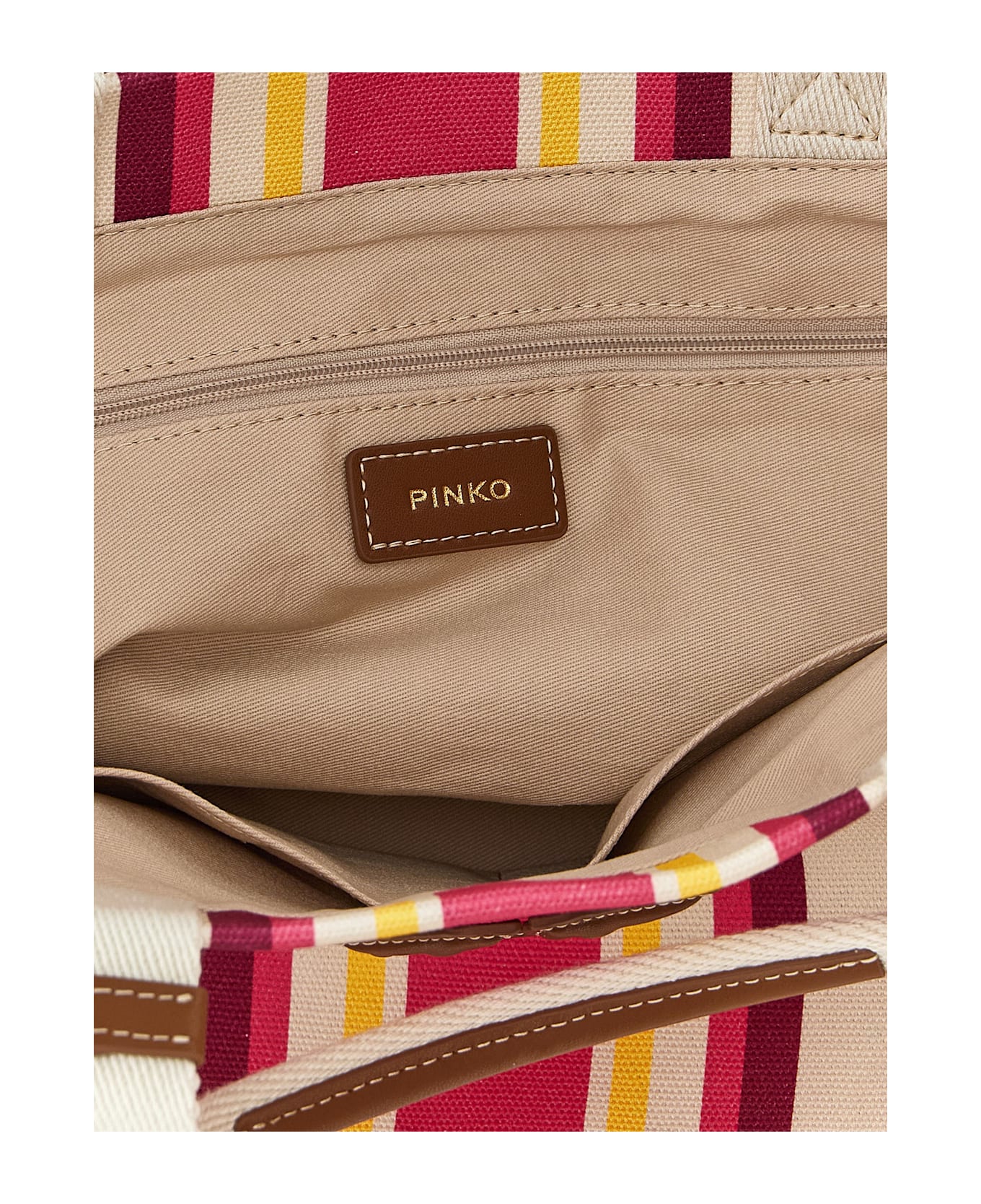 トートバッグ PINKO SS25 Maxi stripes shopping bag (104754A2G5 AE7Q) Pinko Maxi Stripes Shopping Bag | italist