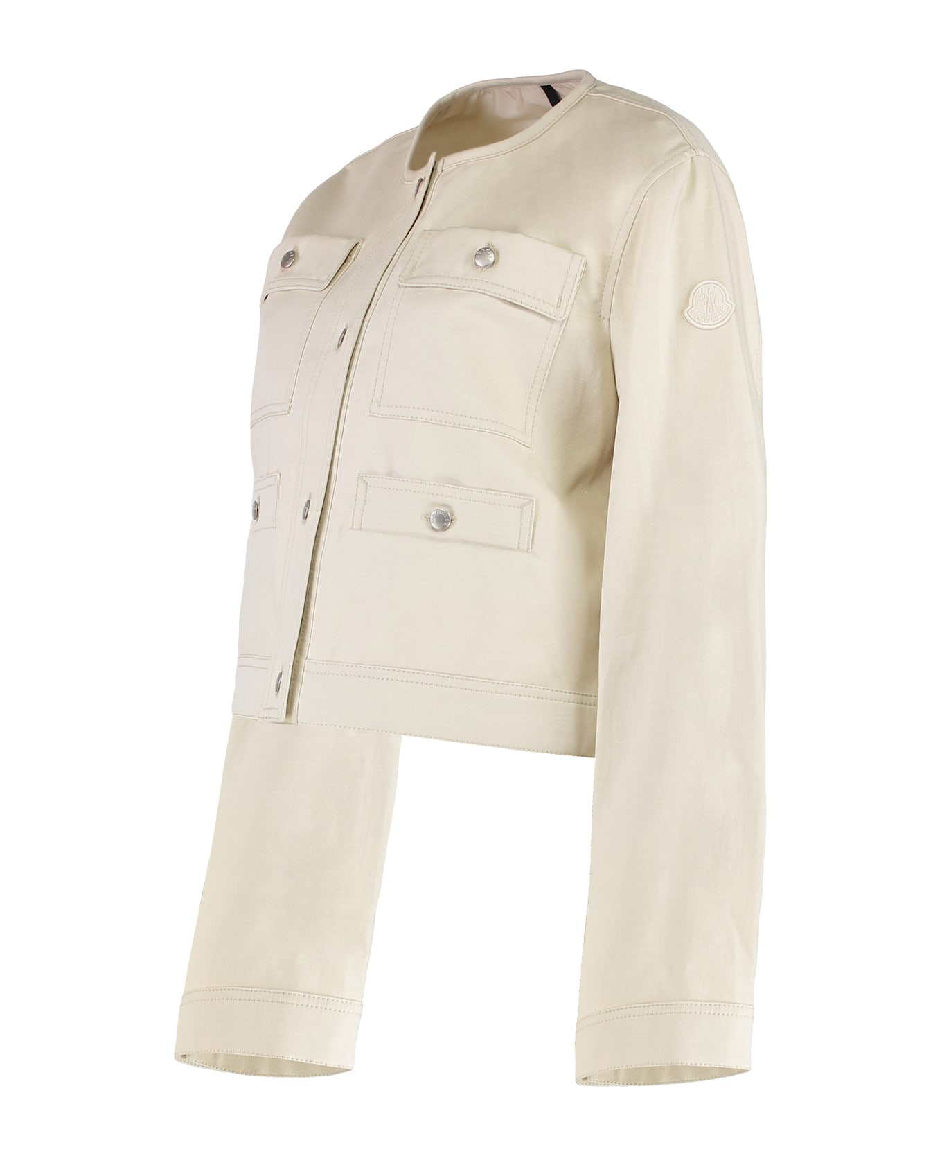 Moncler Chatel Cotton-linen Blend Jacket - Ivory