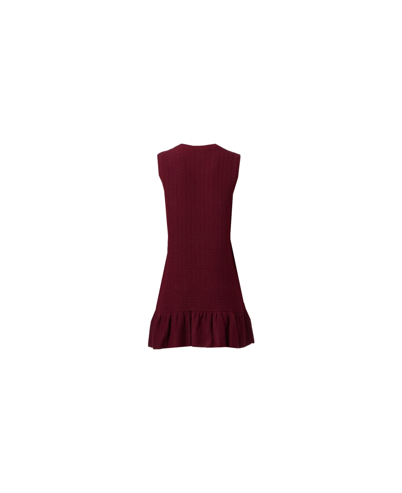 Elisabetta Franchi Wool Boucle Dress With Technical Sail Pockets - Rouge noir