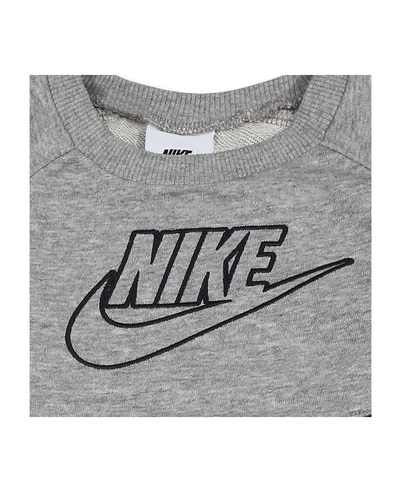 Nike Grey Suit For Baby Boy With Logo - Grey