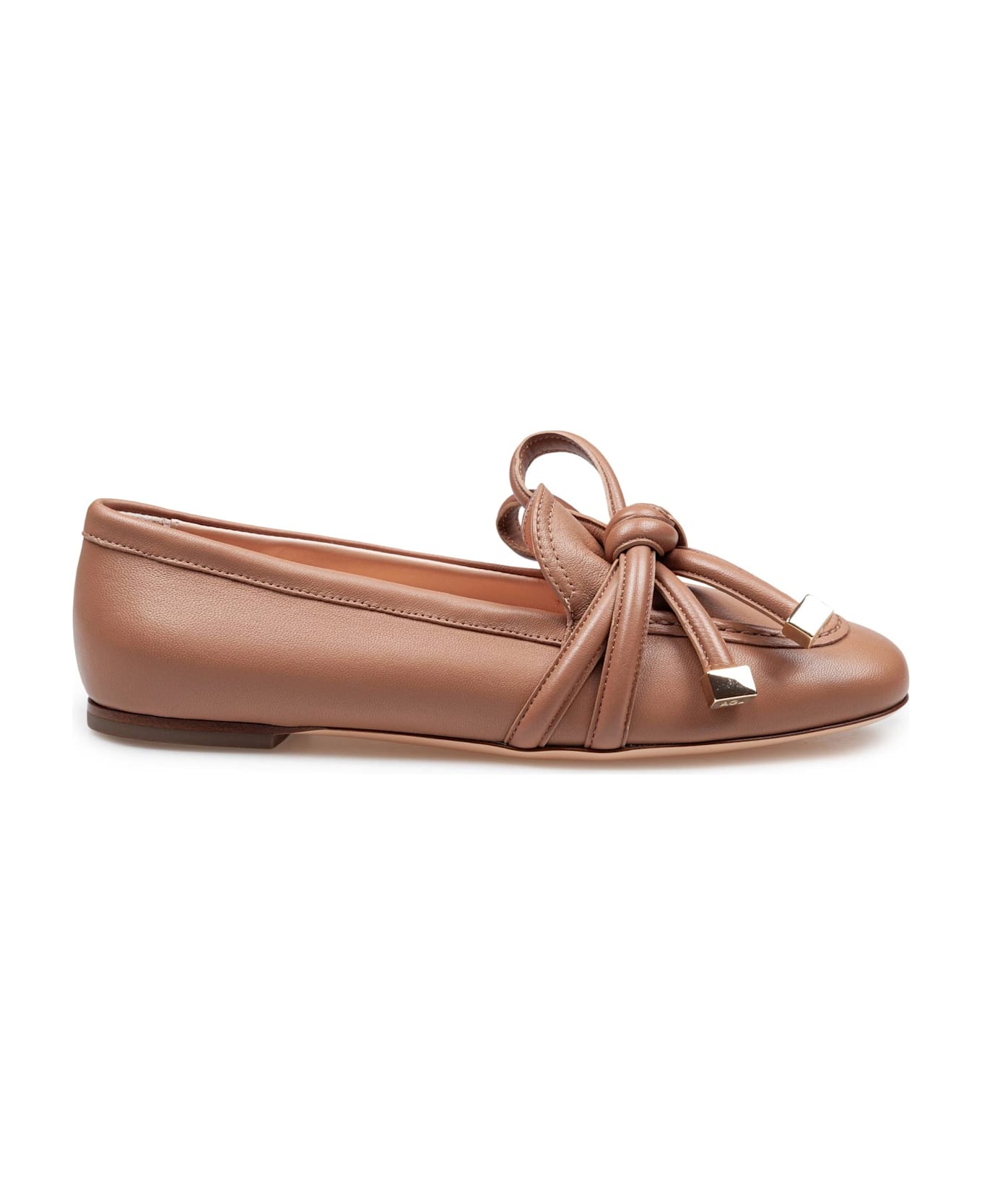 AGL Moccasin Ribbon Moc In Leather Color Cocoa - COCOA