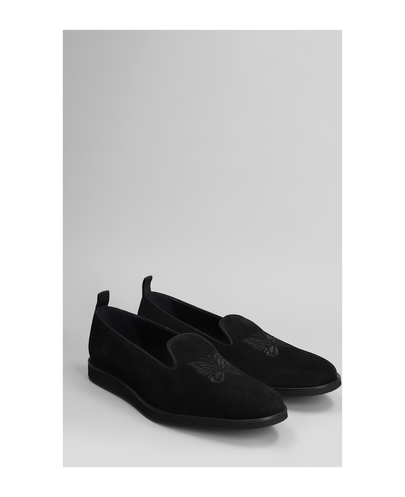Needles Loafers In Black Suede - black