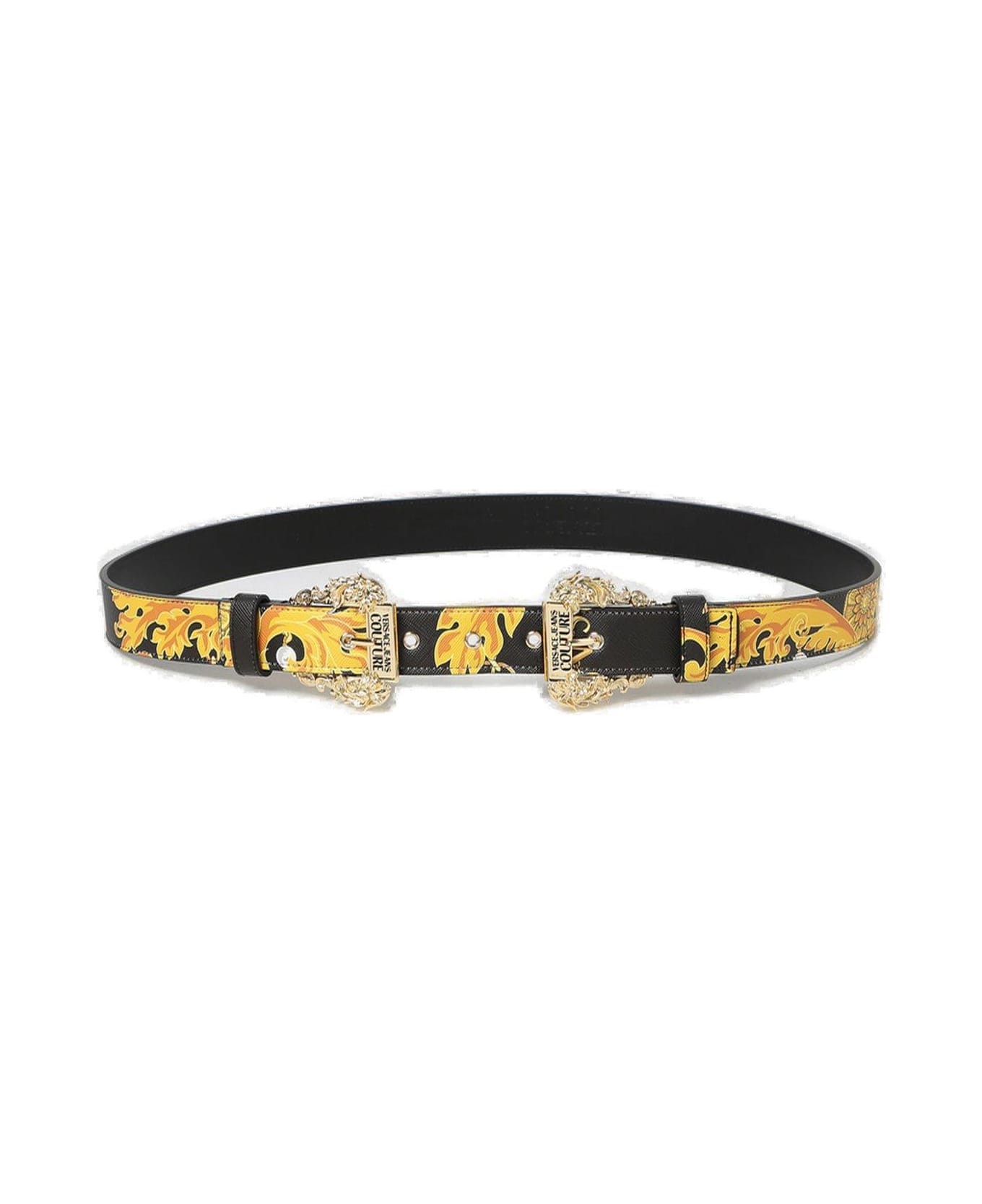 Versace Jeans Couture Baroque Patterned Buckle Belt